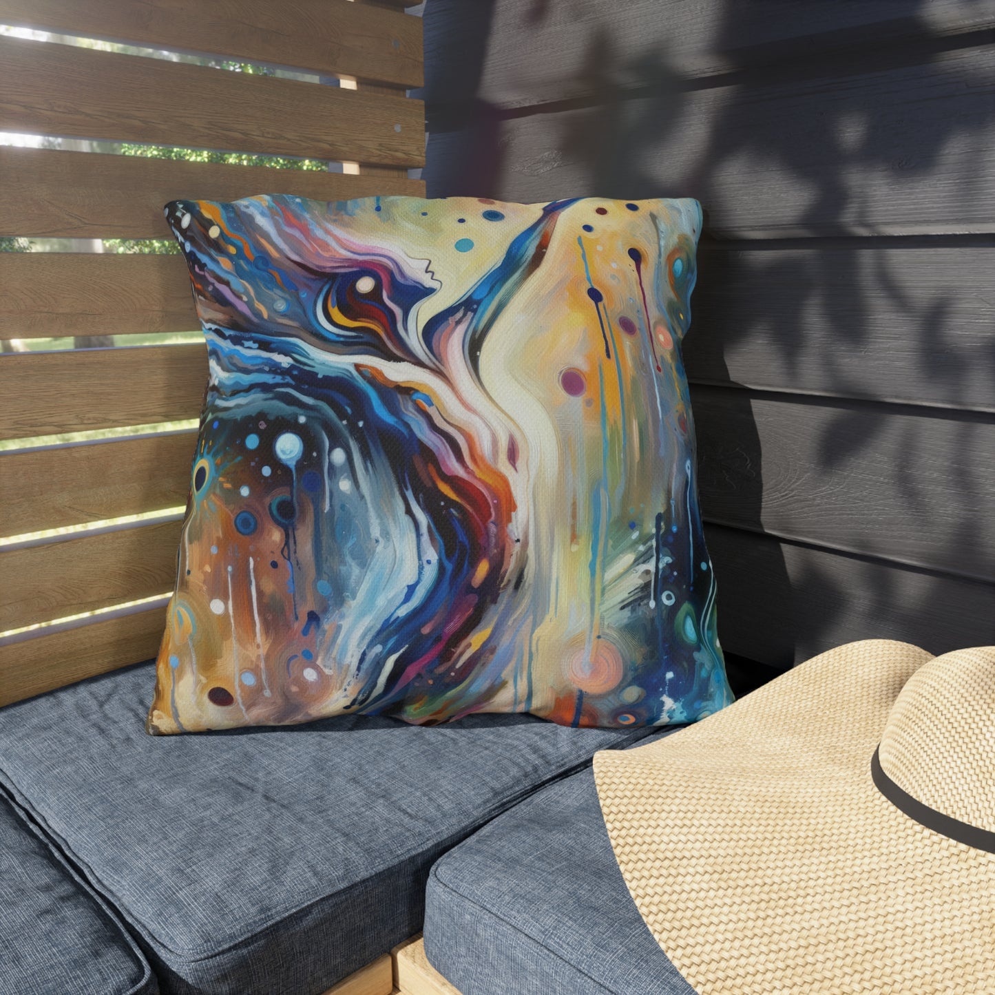 Journey Embrace Tachism Outdoor Pillows