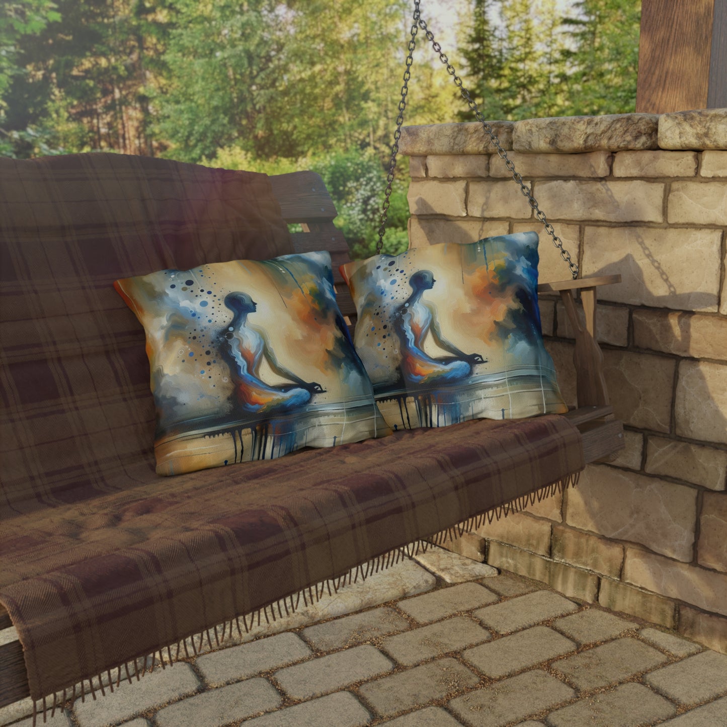 Resonance Abstract Healing Outdoor Pillows