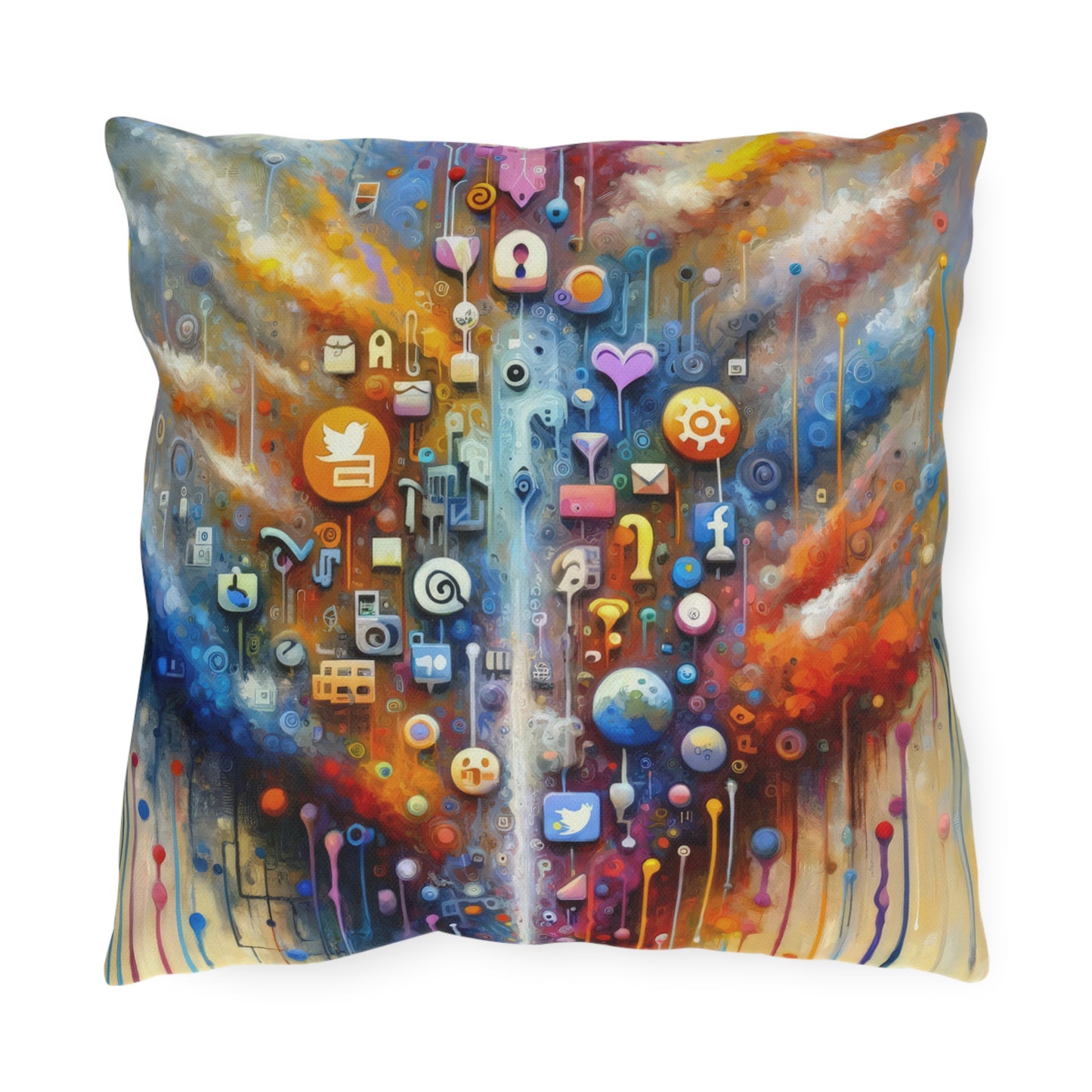 Digital Essence Revelation Outdoor Pillows