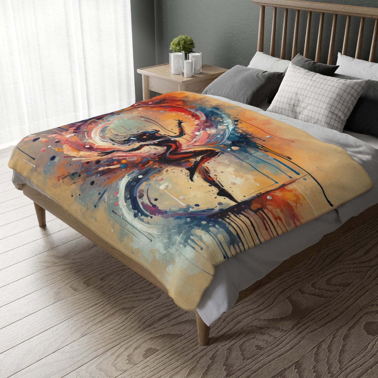 Decision Dance Tachism Velveteen Microfiber Blanket (Two-sided print)