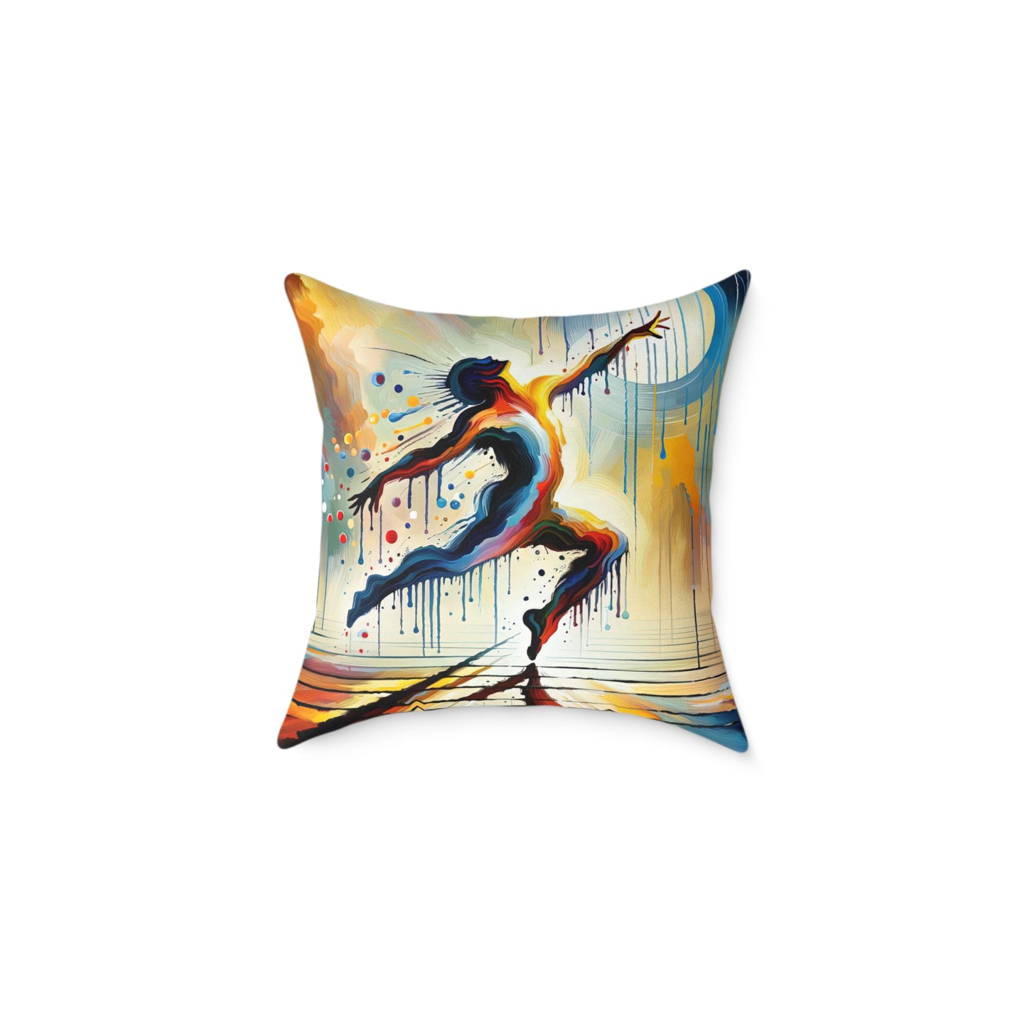 Expressive Dance Reflection Spun Polyester Pillow