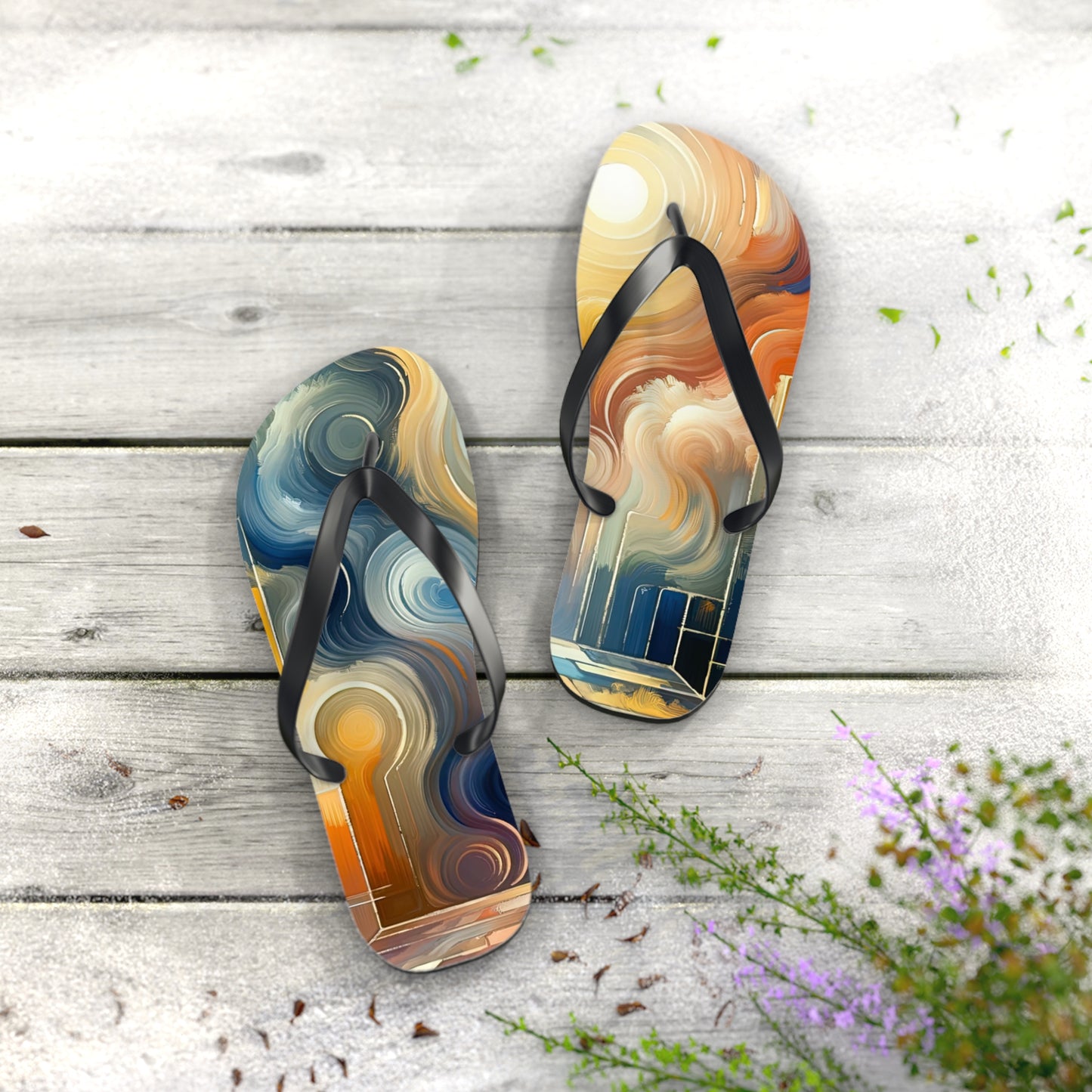 Spiritual Tranquil Sanctuary Flip Flops