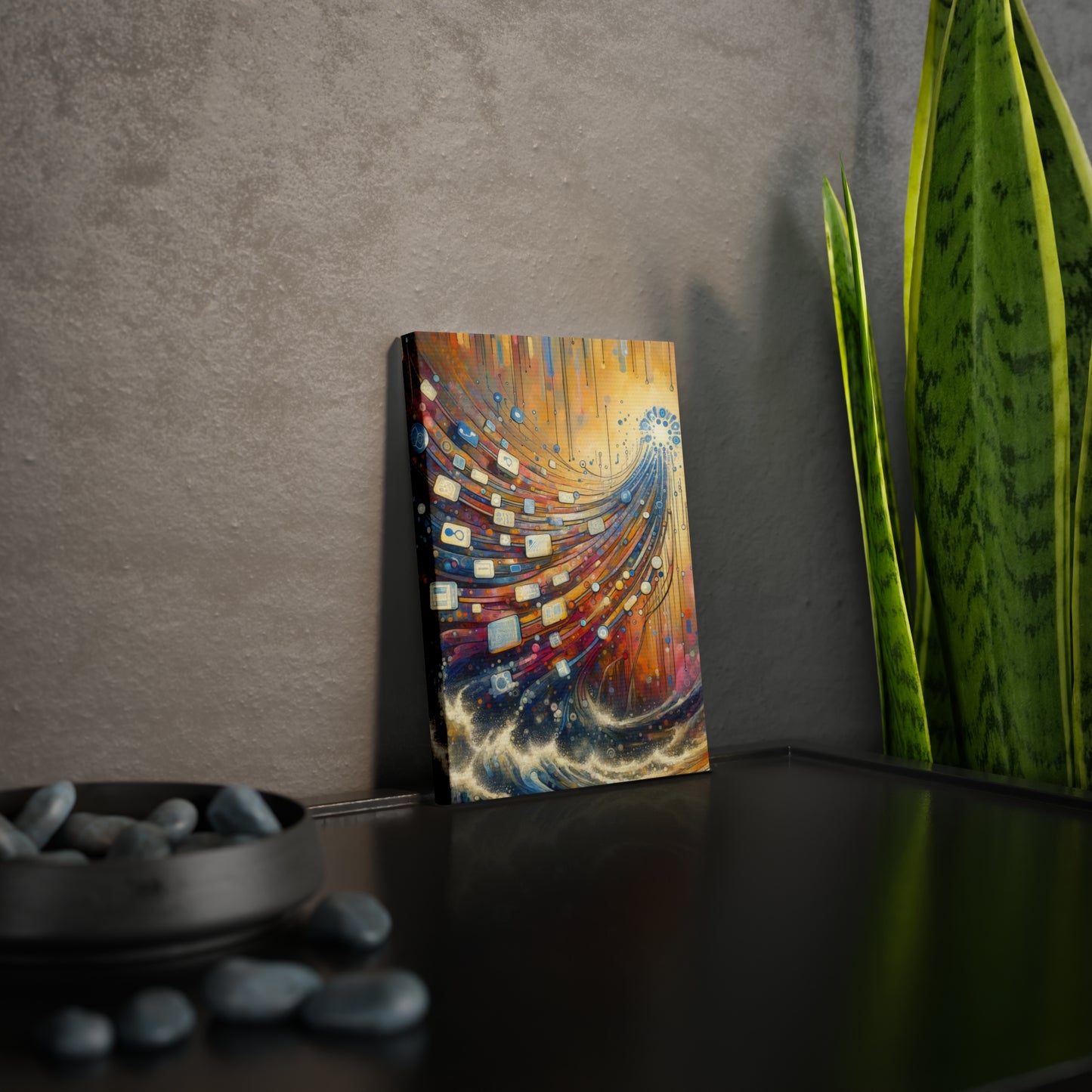 Digital Tapestry Weaving Canvas Photo Tile