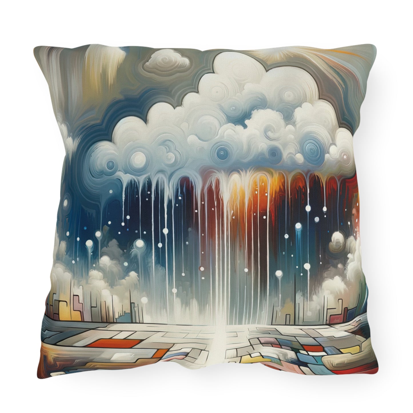 Grounding Silver Clouds Outdoor Pillows