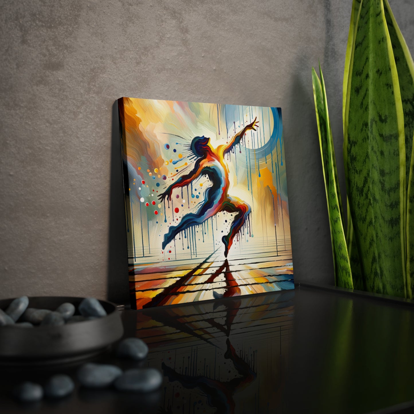 Expressive Dance Reflection Canvas Photo Tile