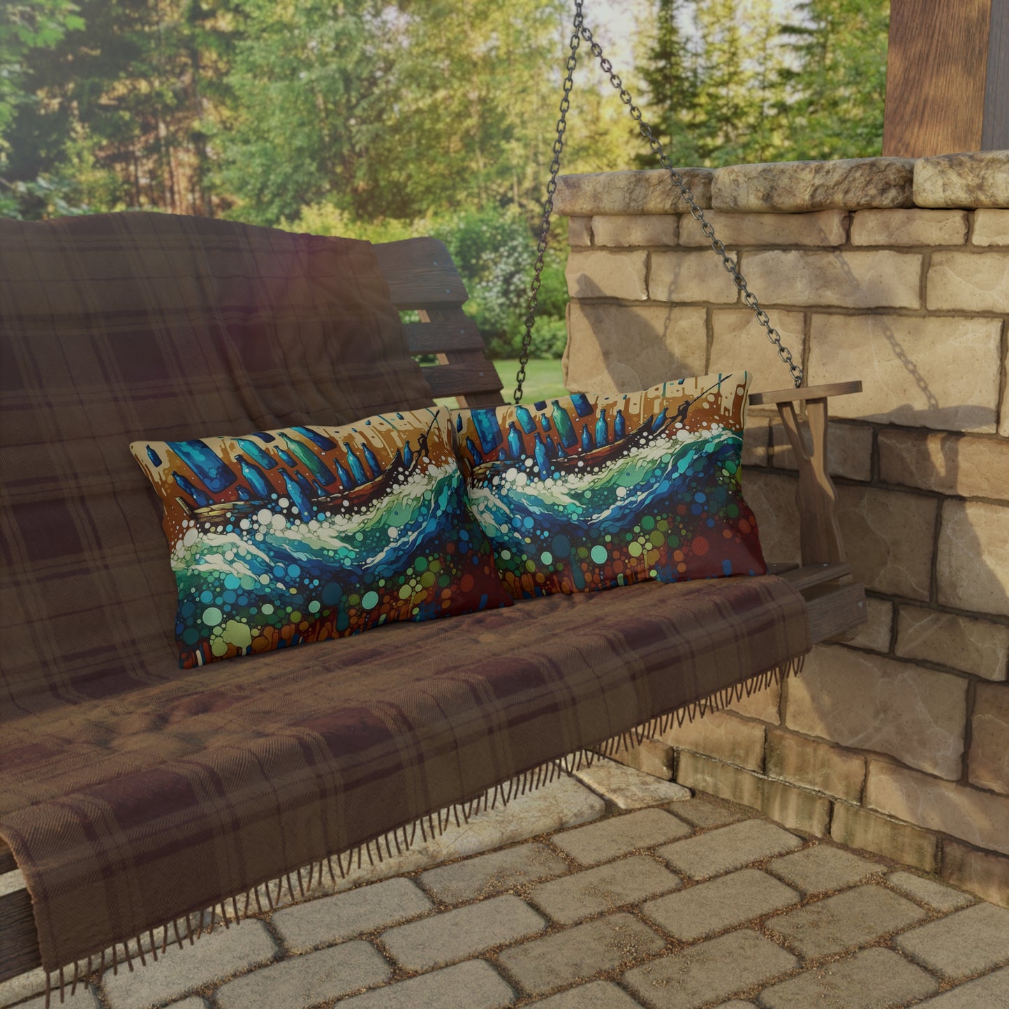 Oceanic Bottle Rescue Outdoor Pillows