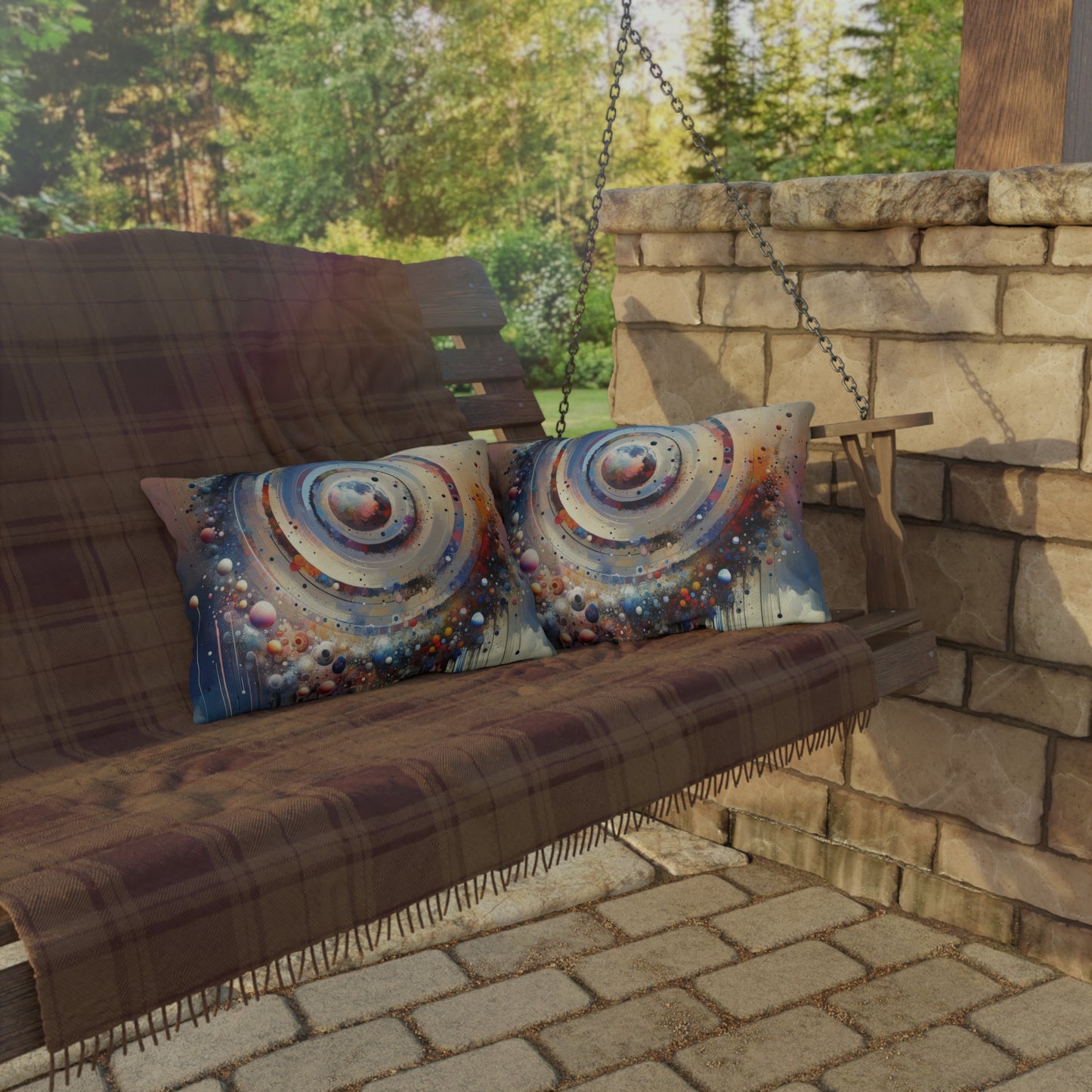 Conscious Rings Tachism Outdoor Pillows