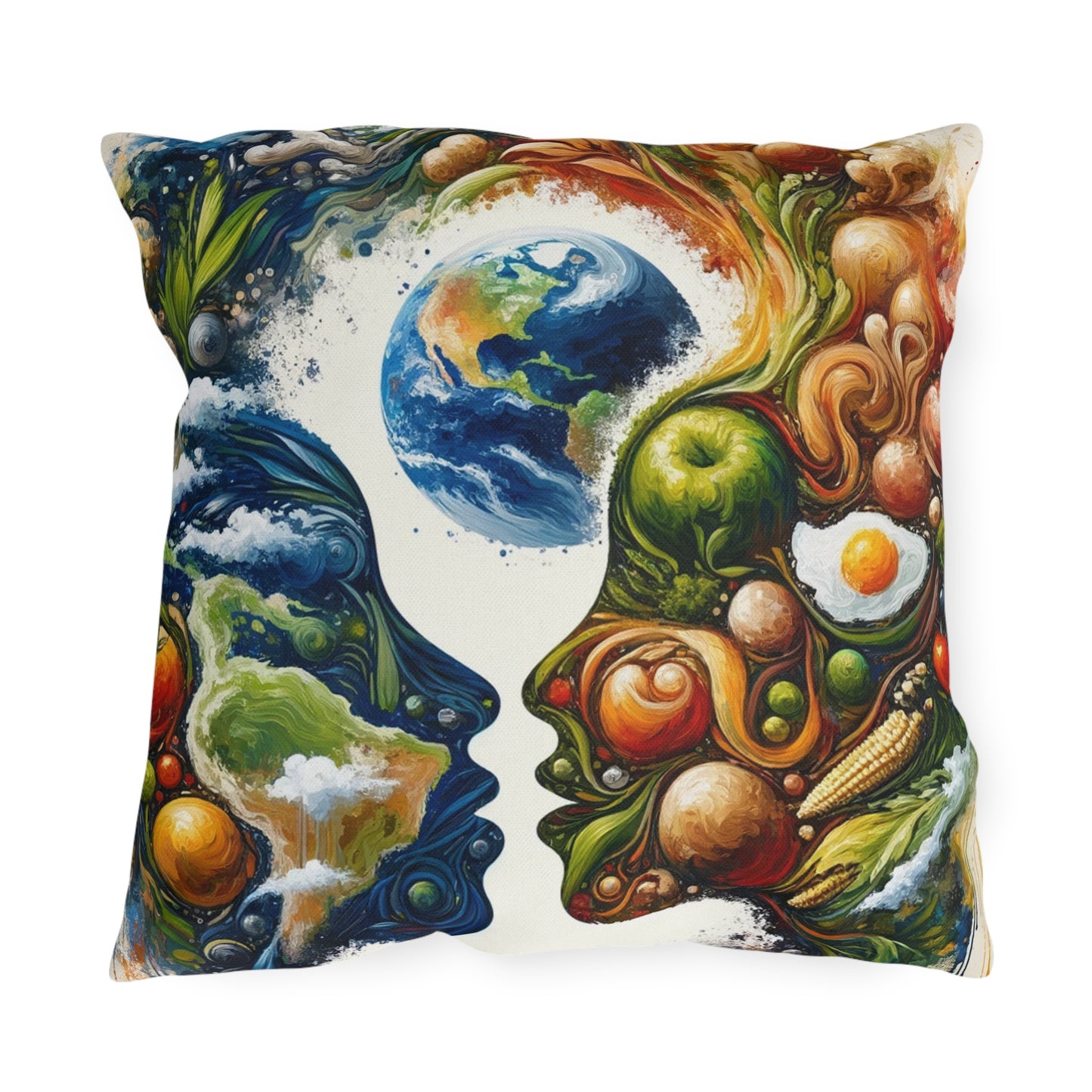 Earthly Dialogue Feast Outdoor Pillows