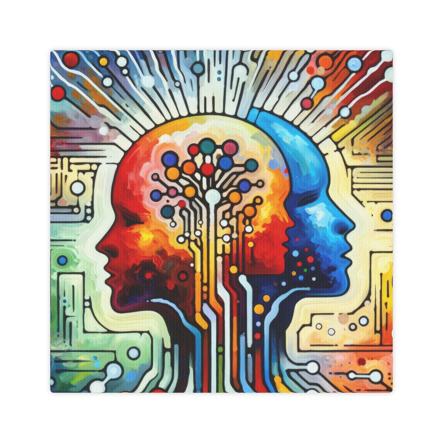 Empathetic Connection Abstract Canvas Photo Tile