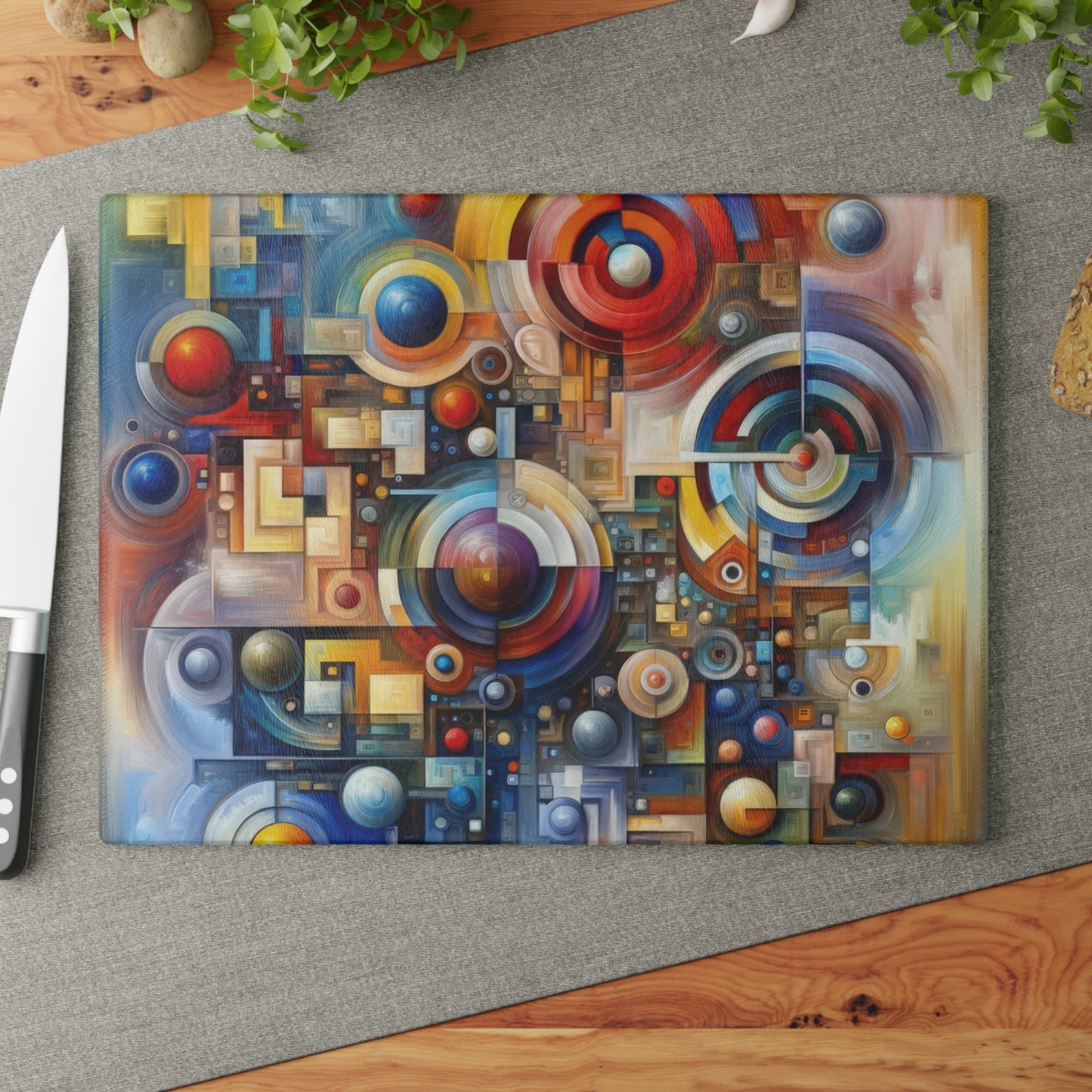 Coexistence Harmony Code Glass Cutting Board