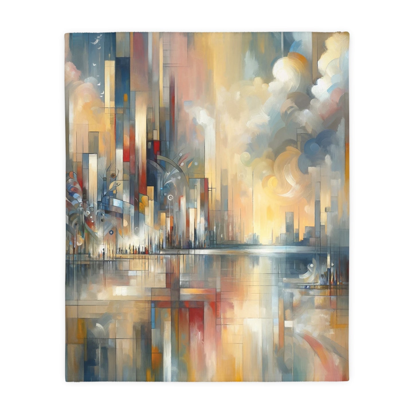 Abstract Buzzing Stillness Velveteen Microfiber Blanket (Two-sided print)