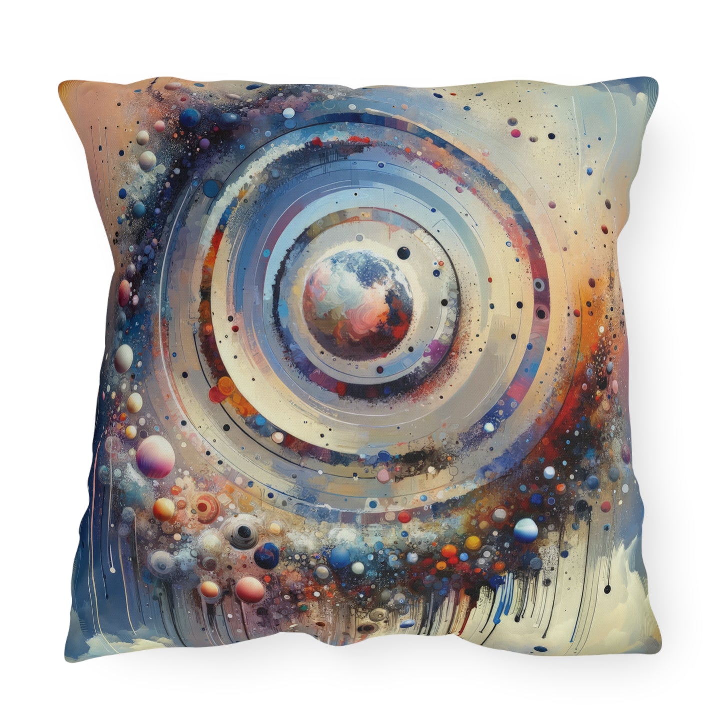 Conscious Rings Tachism Outdoor Pillows