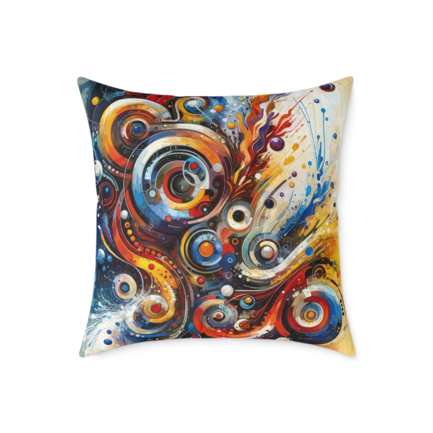 Harmonic Abstract Synergy Spun Polyester Pillow