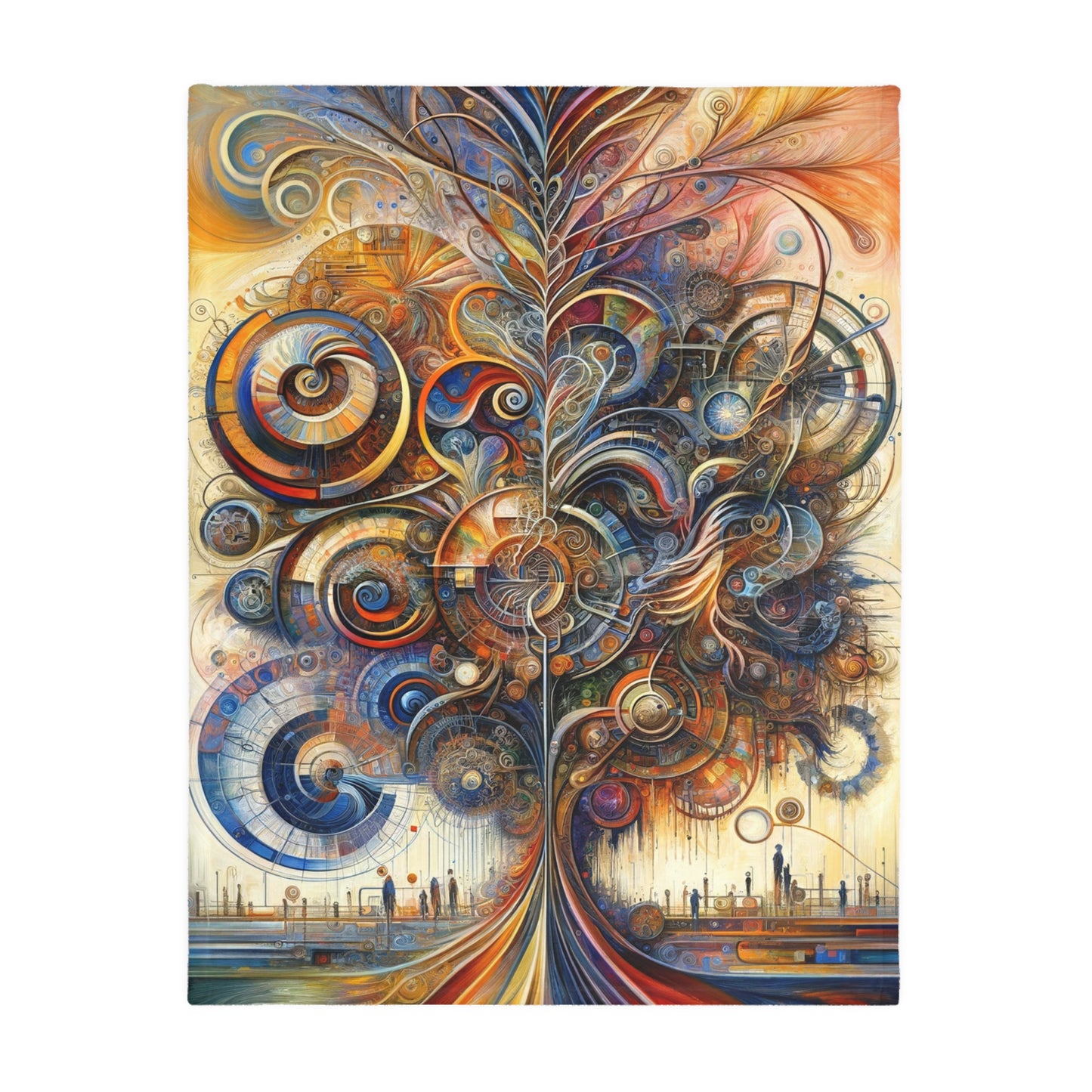 Ethos Web Abstract Velveteen Microfiber Blanket (Two-sided print)