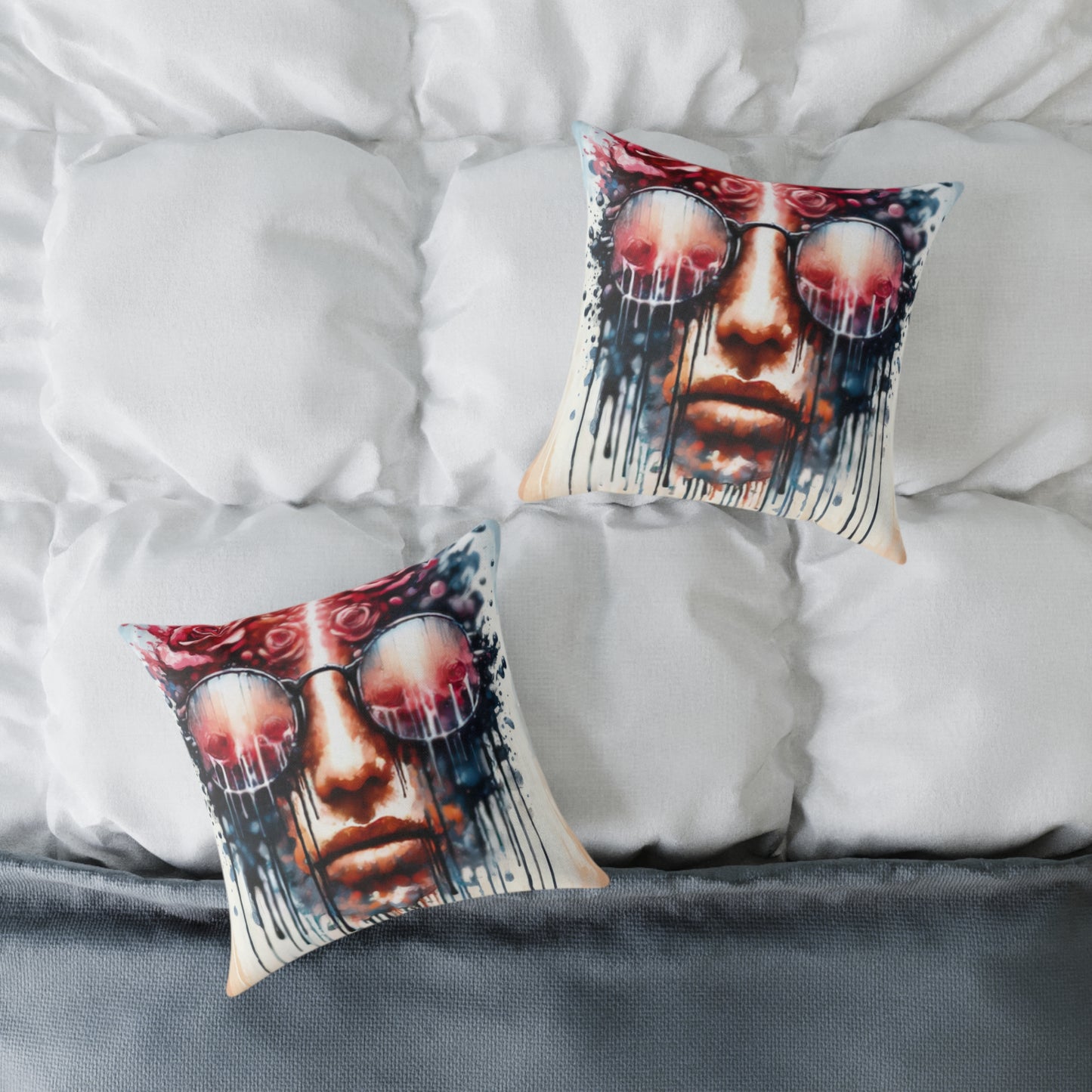 Perception Cleansing Tachism Spun Polyester Pillow