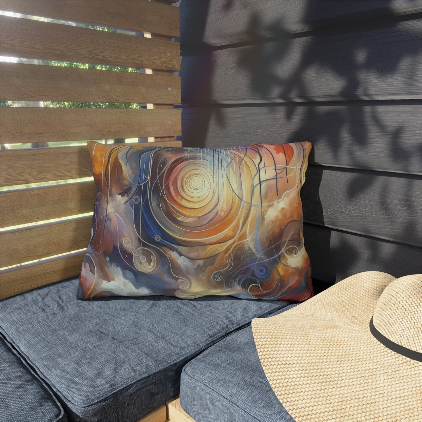 Presence Anchored Tachism Outdoor Pillows
