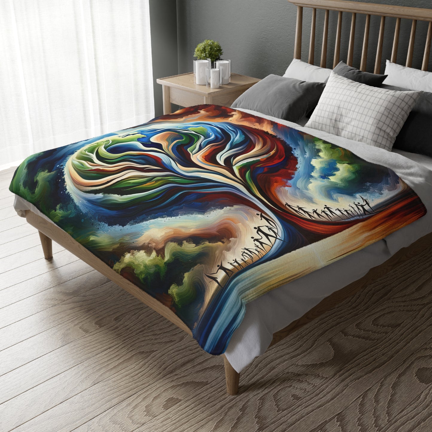 Interconnected Earth Advocates Velveteen Microfiber Blanket (Two-sided print)