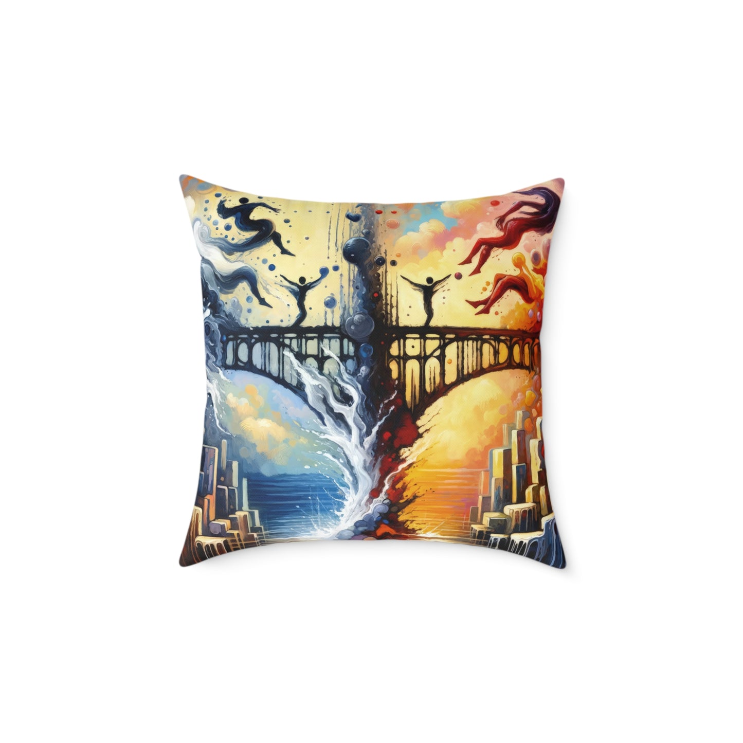 Faithful Diving Bridges Spun Polyester Pillow