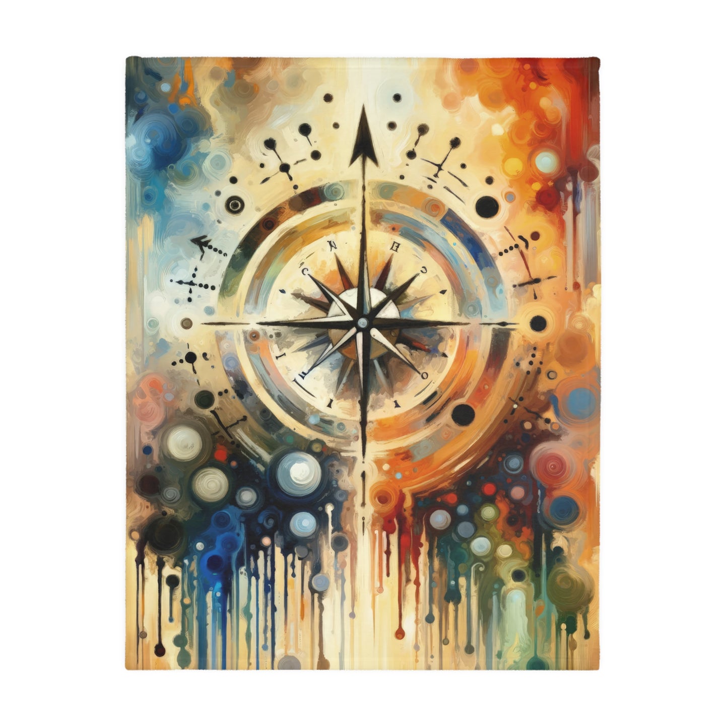Guidance Abstract Compass Velveteen Microfiber Blanket (Two-sided print)