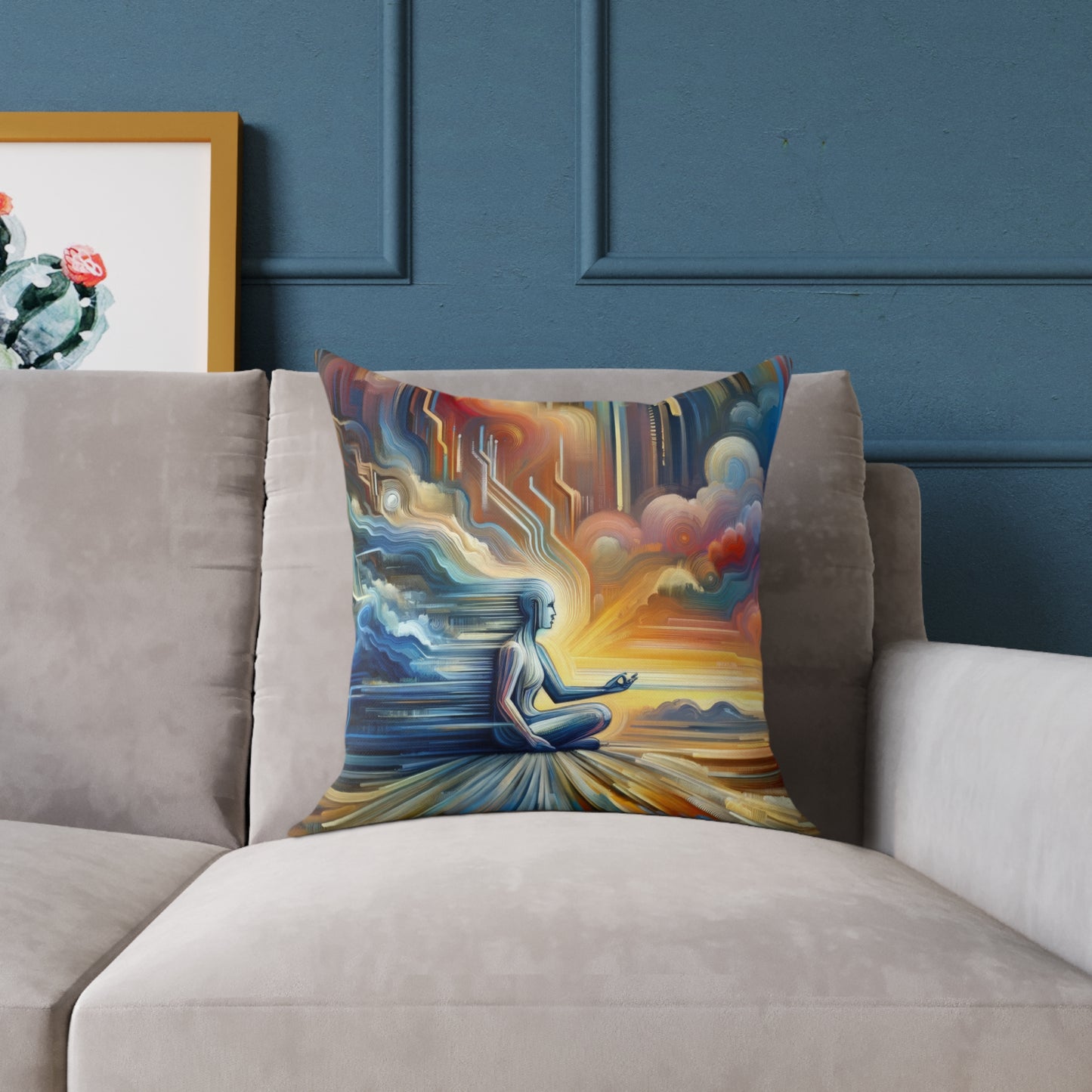 Eternal Digital Meditation Spun Polyester Pillow