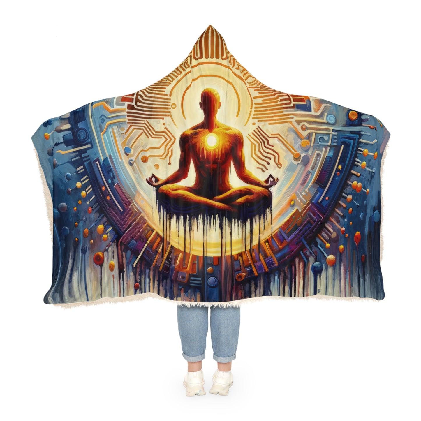 Meditative Technological Fusion Snuggle Blanket