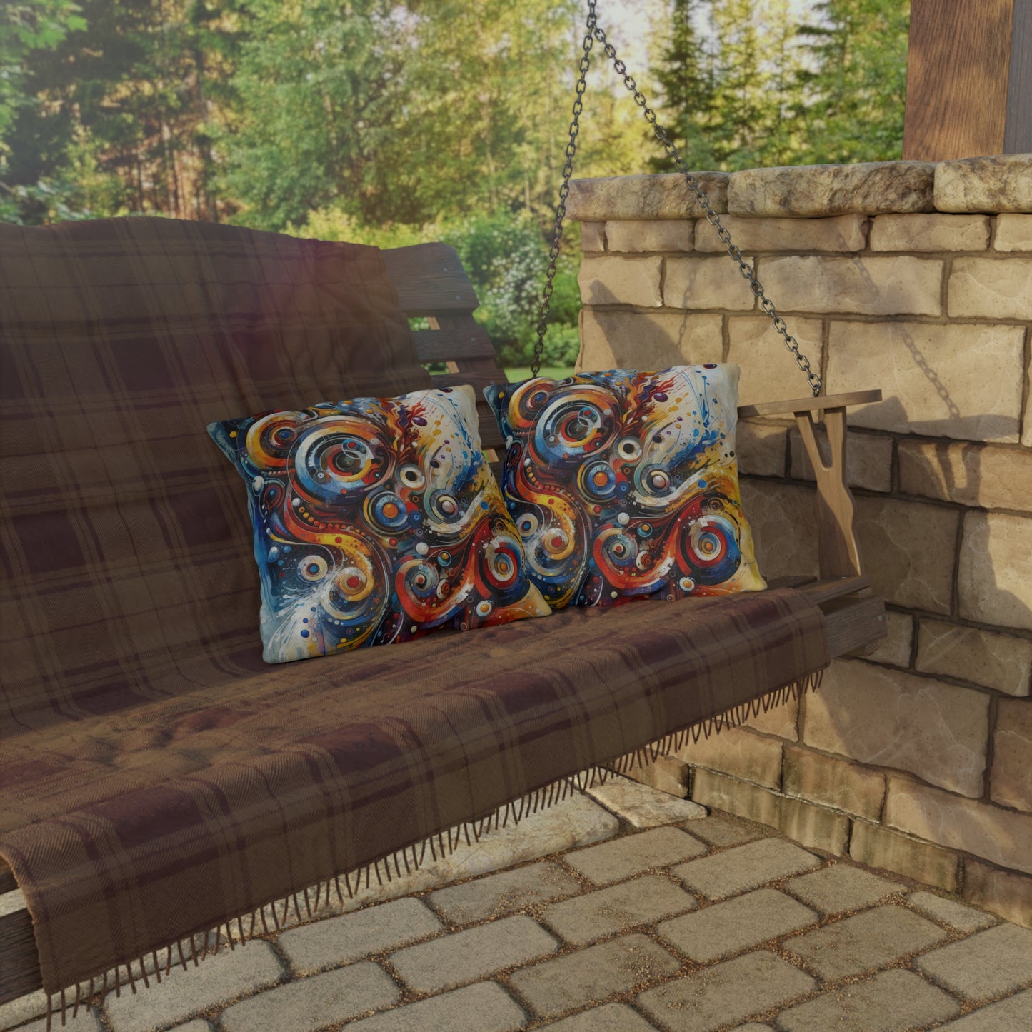 Harmonic Abstract Synergy Outdoor Pillows