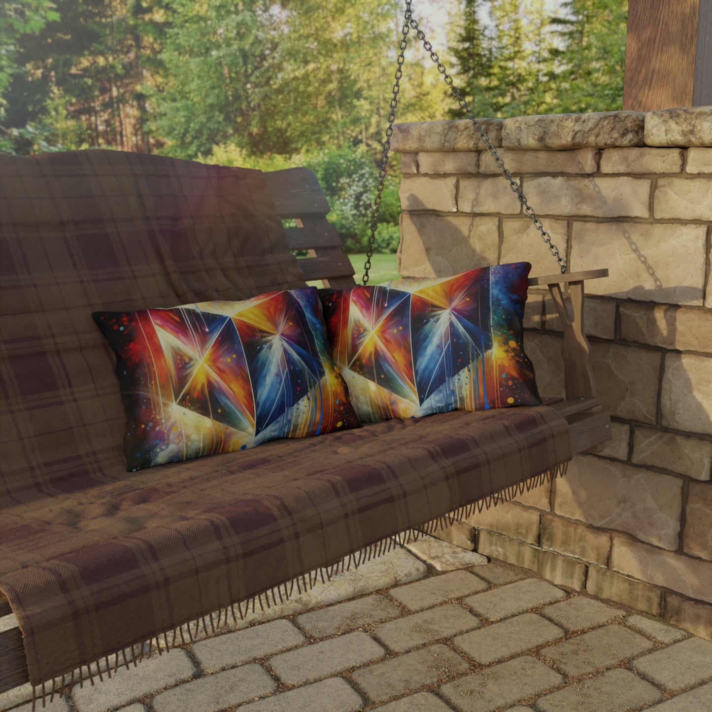 Prismatic Light Spectrum Outdoor Pillows