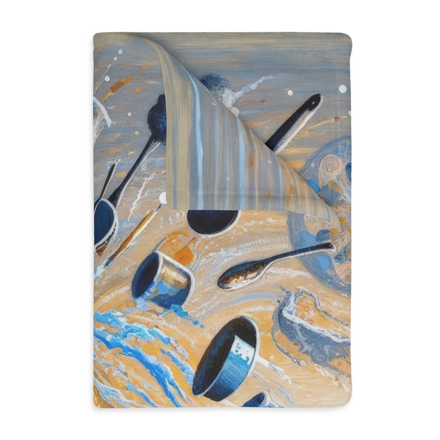 Meditative Kinetic Tachism Velveteen Microfiber Blanket (Two-sided print)