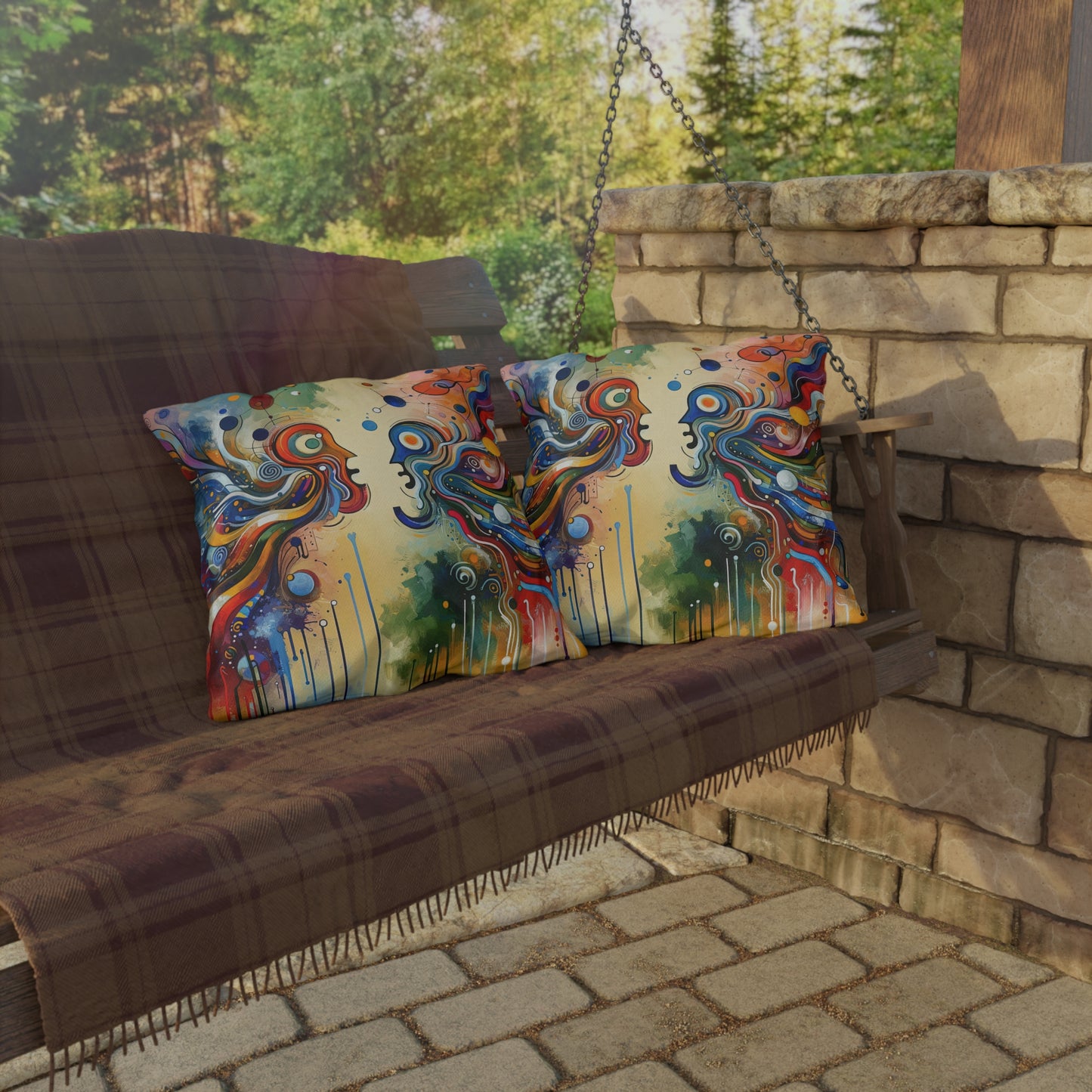 Conversational Catalyst Tachism Outdoor Pillows