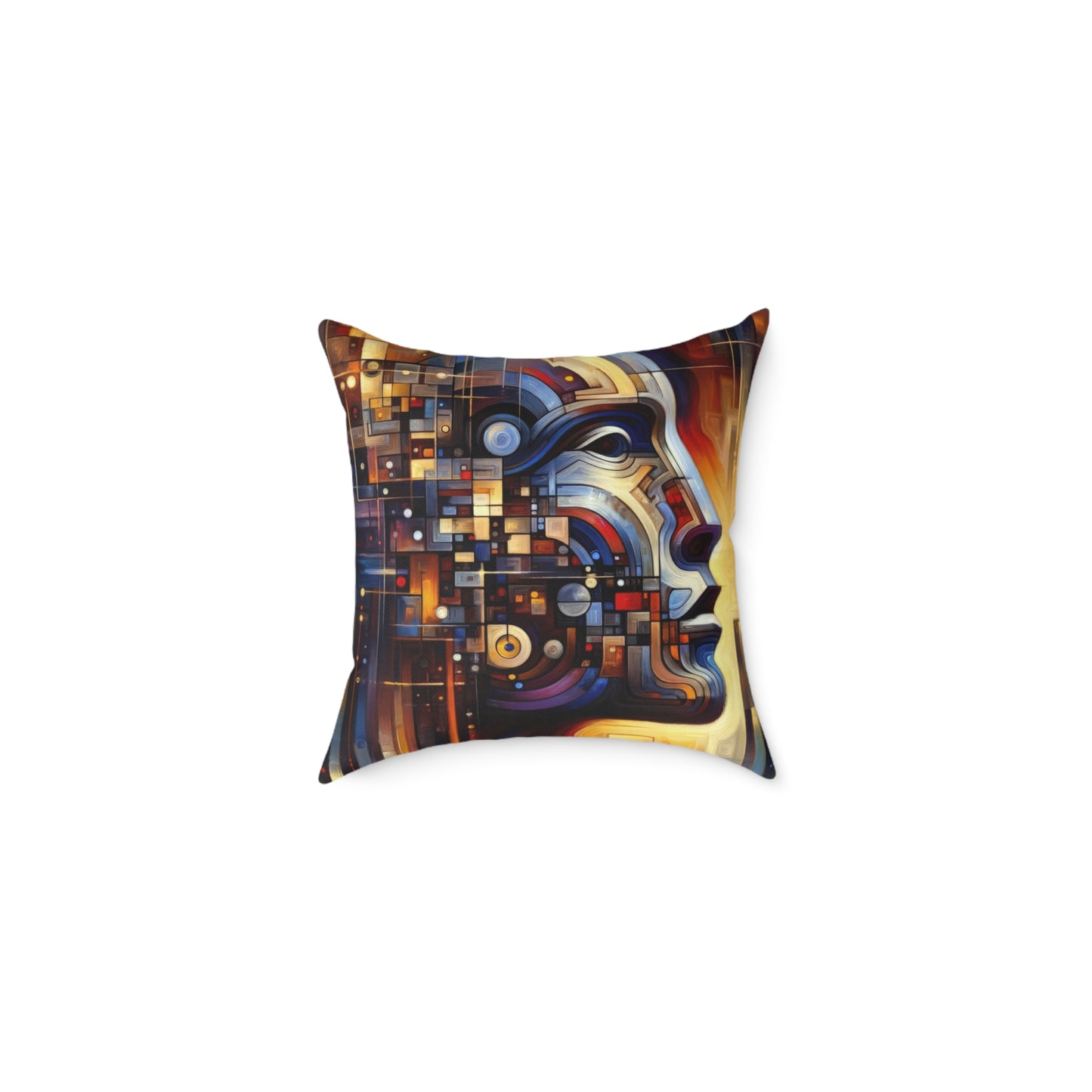 Reflective Tachism Shield Spun Polyester Pillow