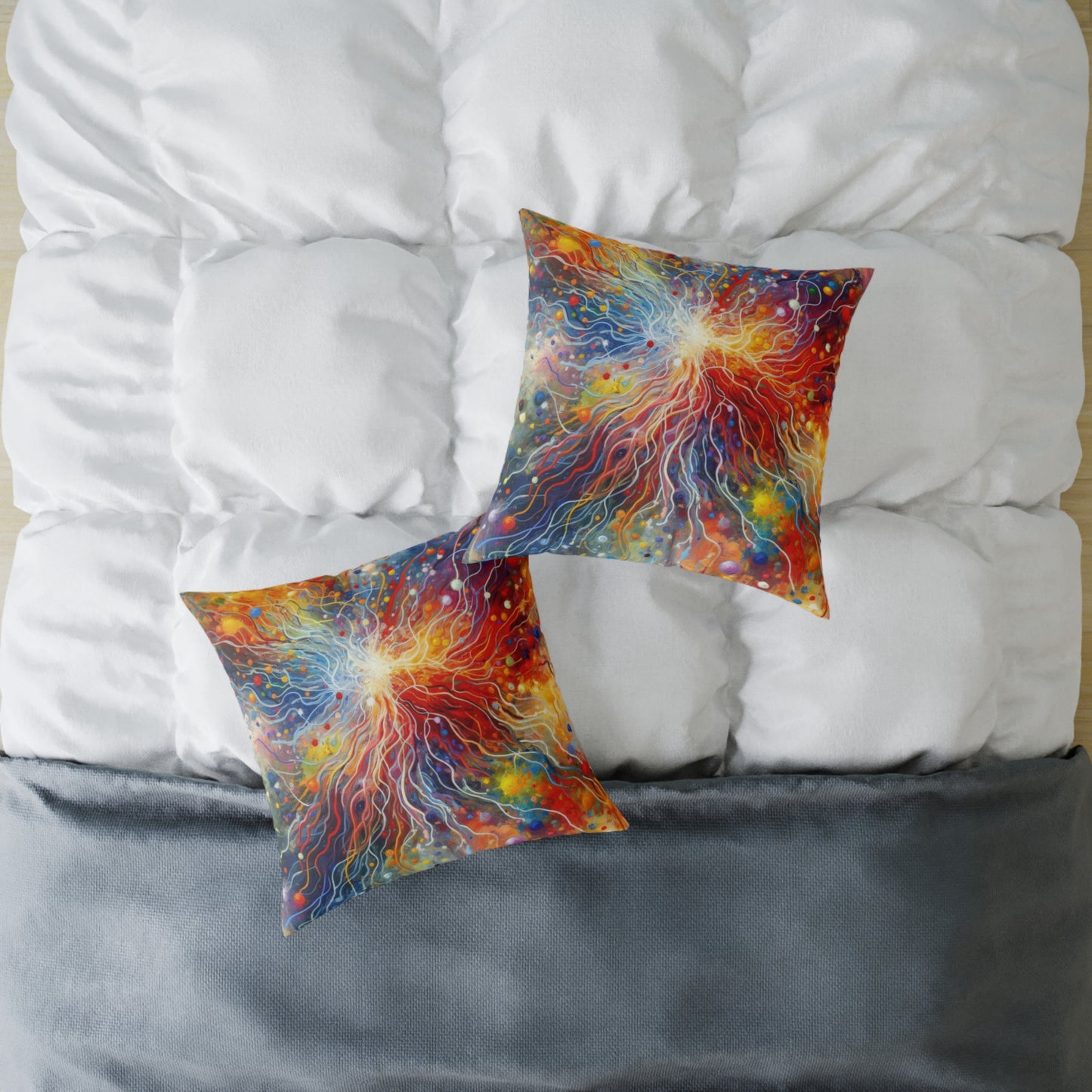 Emotive Yarn Explosion Spun Polyester Pillow