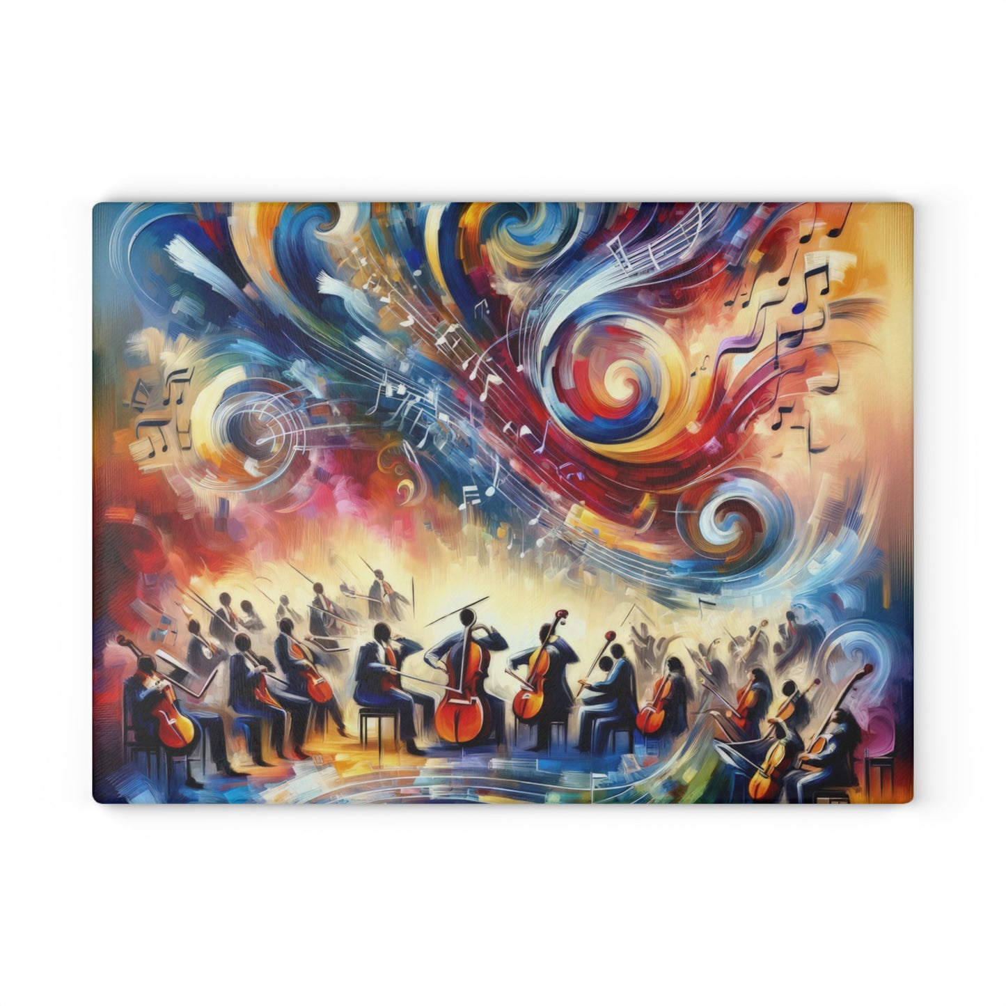 Vibrant Maestro Symphony Glass Cutting Board