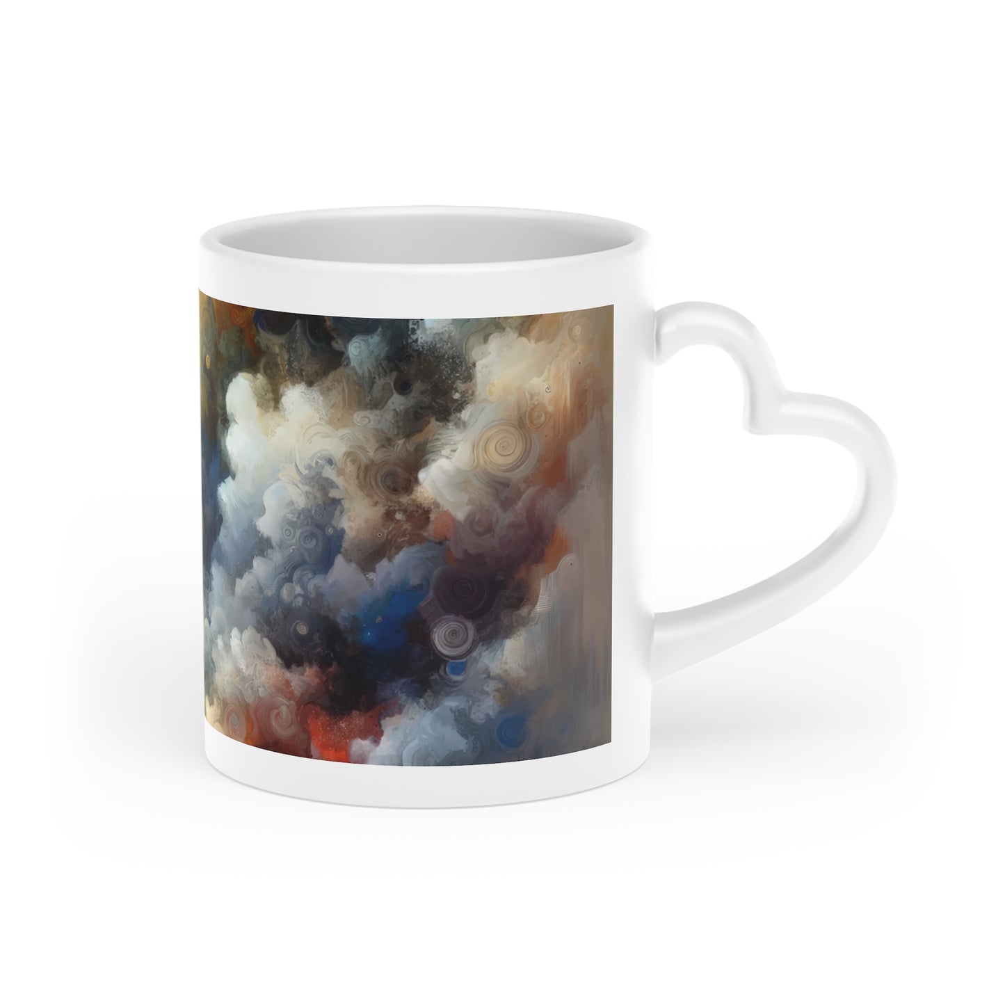 Unspoken Symphony Ethereal Heart-Shaped Mug