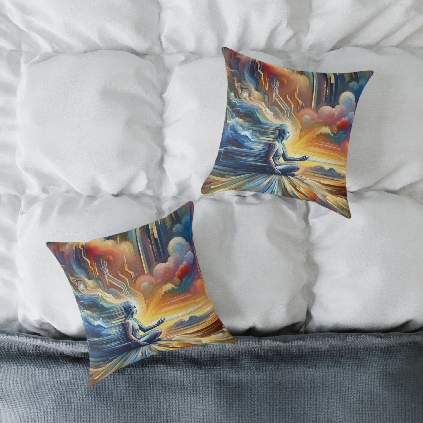 Eternal Digital Meditation Spun Polyester Pillow
