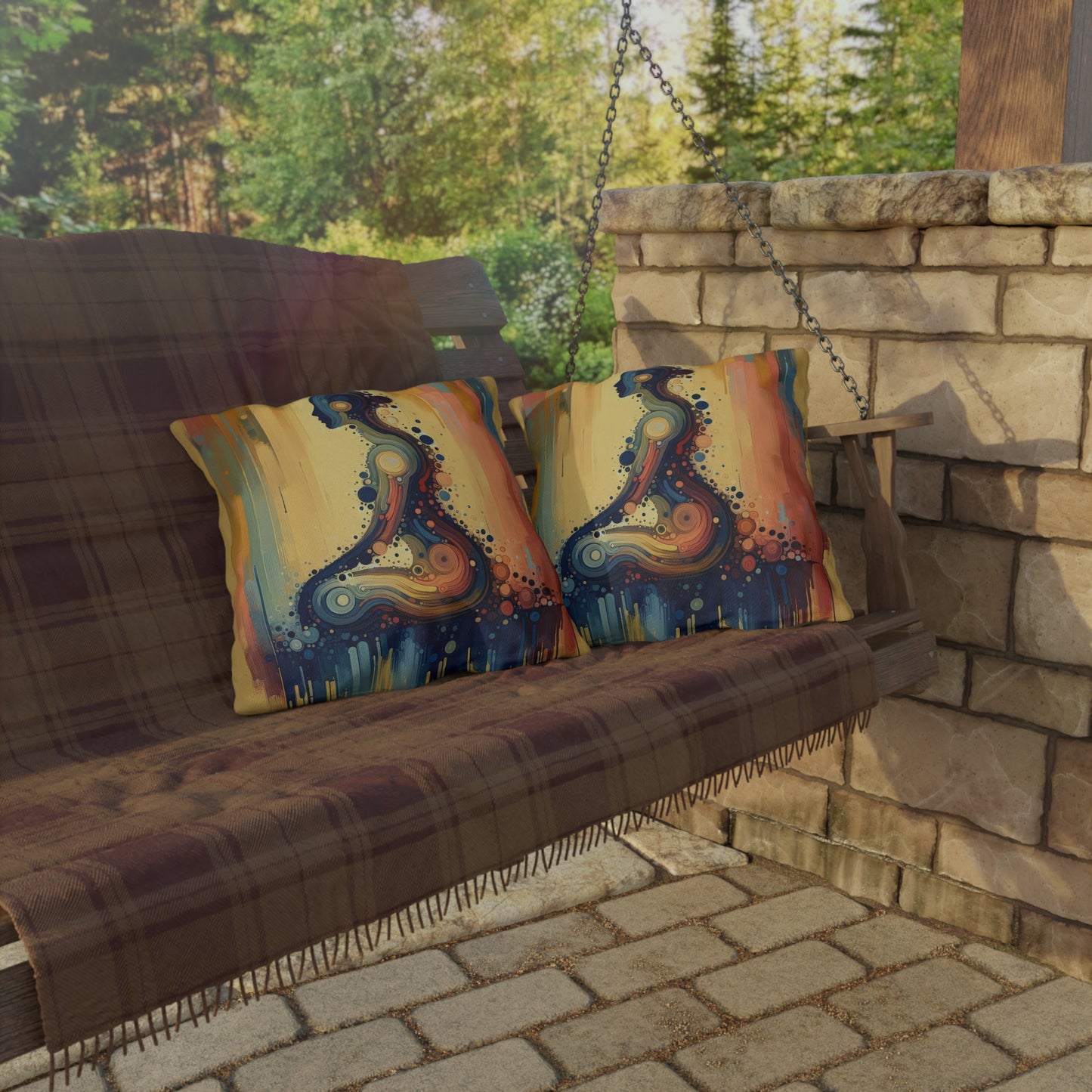 Patience Essence Tachism Outdoor Pillows