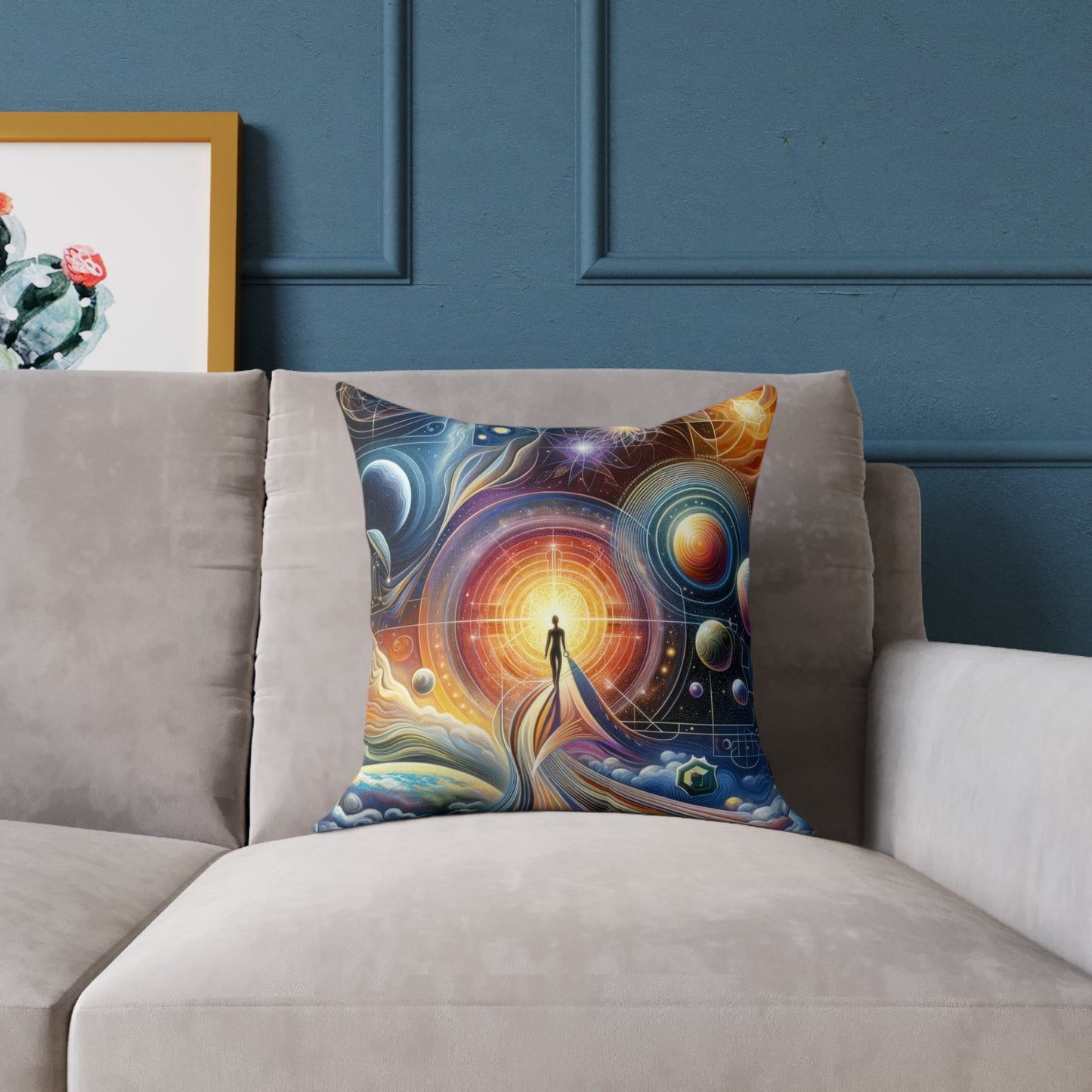 Unified Cosmic Alignment Spun Polyester Pillow