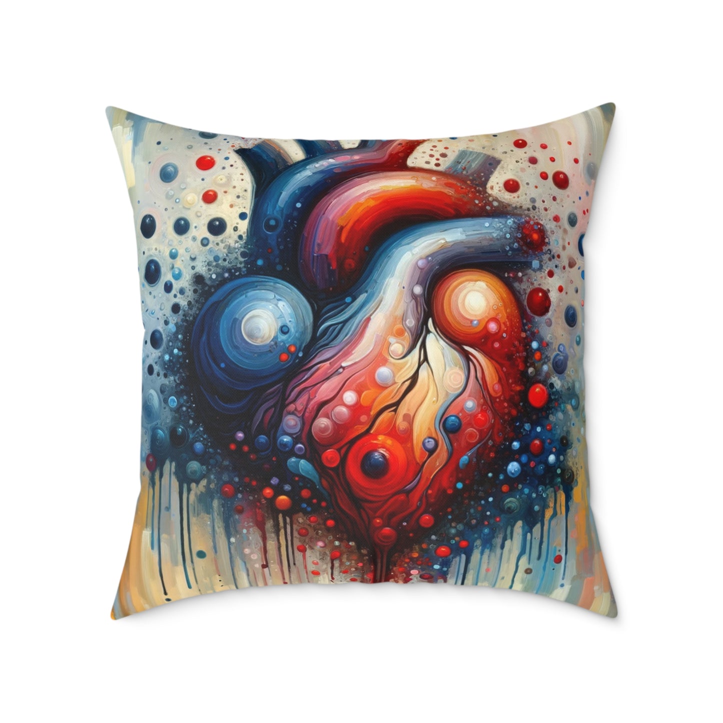 Empathetic Heart Expression Spun Polyester Pillow