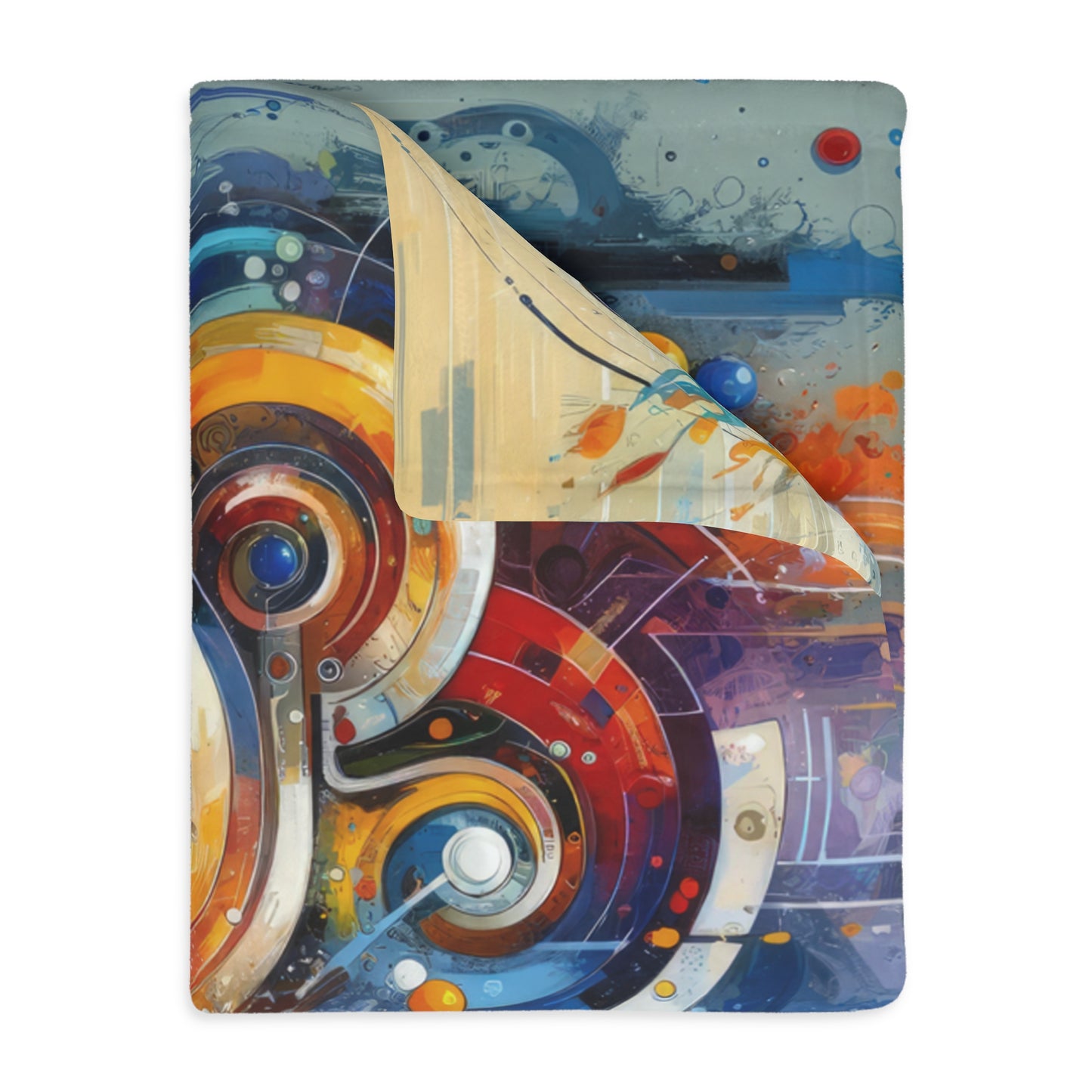 Harmonic Abstract Synergy Velveteen Microfiber Blanket (Two-sided print)