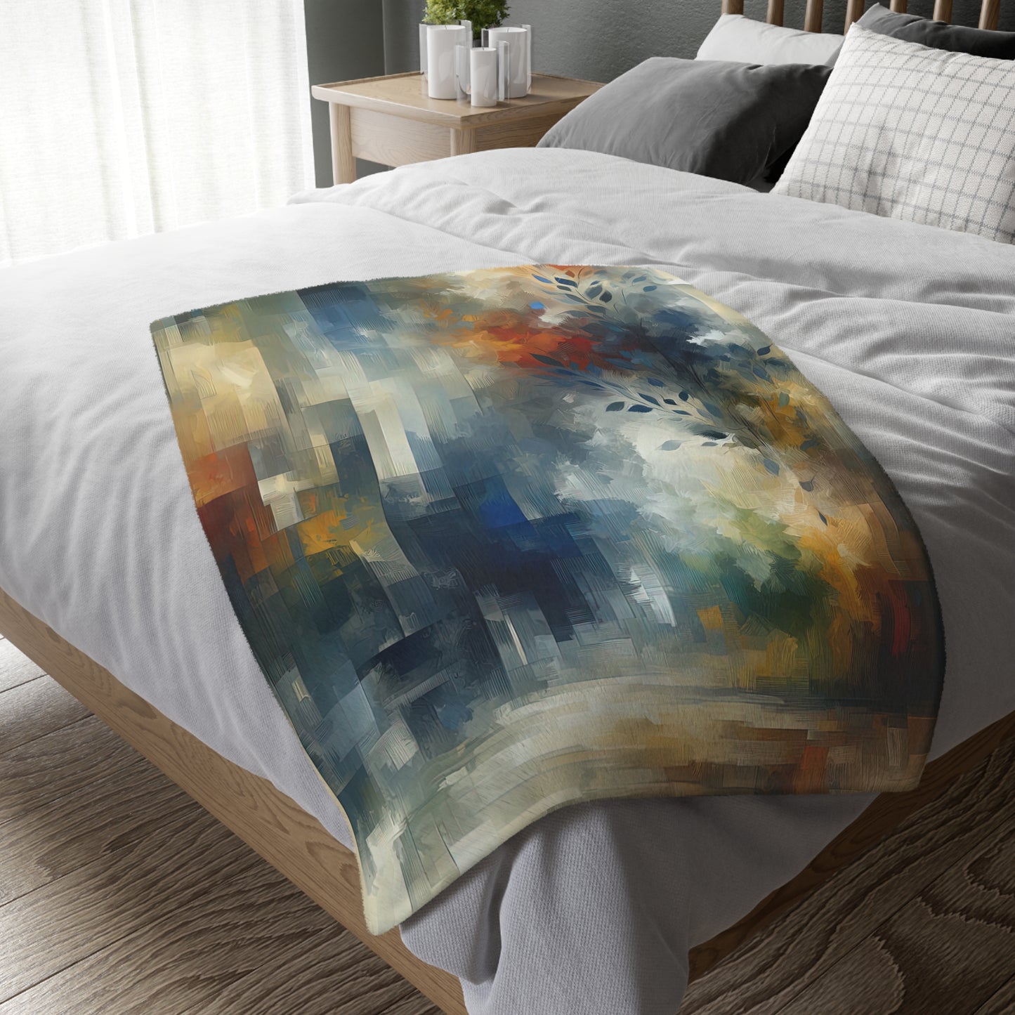 Contemplative Leaves Whispers Velveteen Microfiber Blanket (Two-sided print)