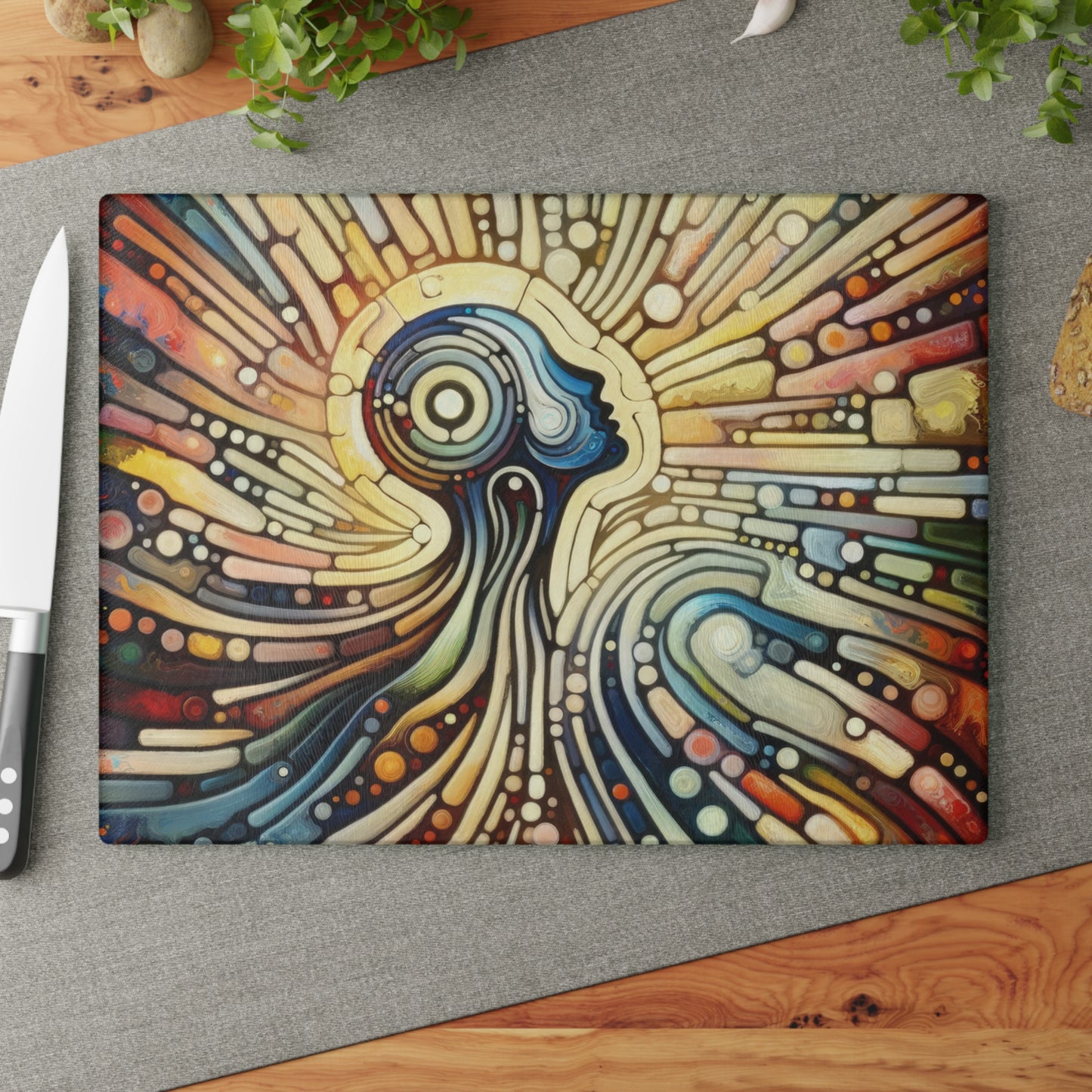 Inner Mosaic Kindness Glass Cutting Board