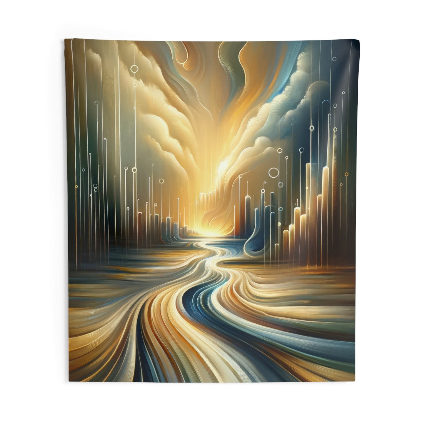 Frequency Shift Evocative Indoor Wall Tapestries