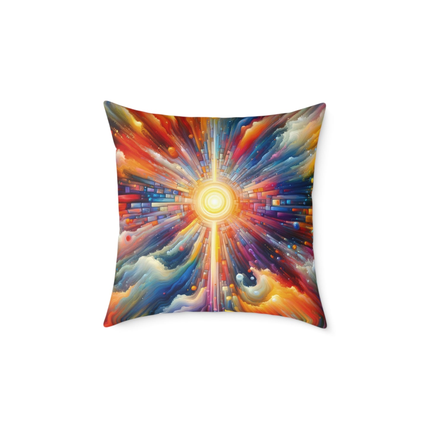 Kaleidoscopic Tachism Breath Spun Polyester Pillow