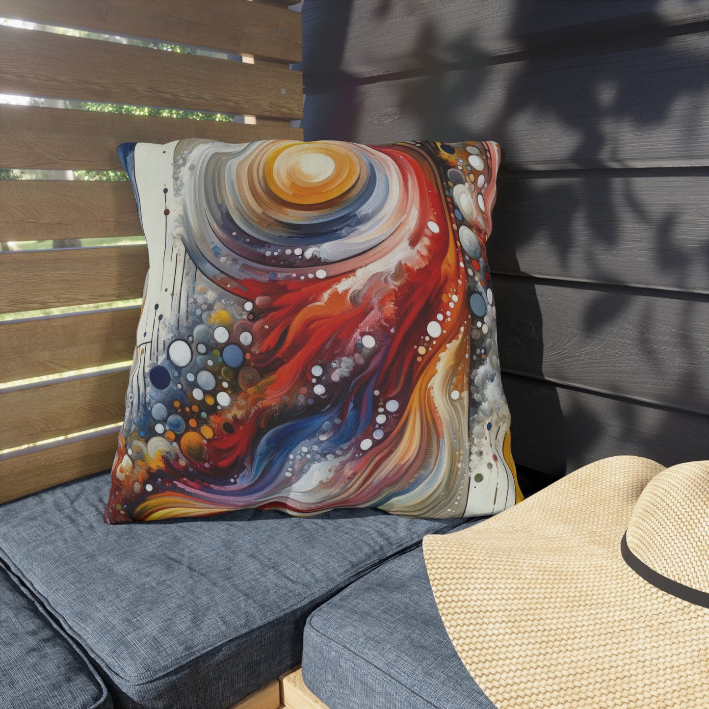 Harmonic Swirl Elegance Outdoor Pillows