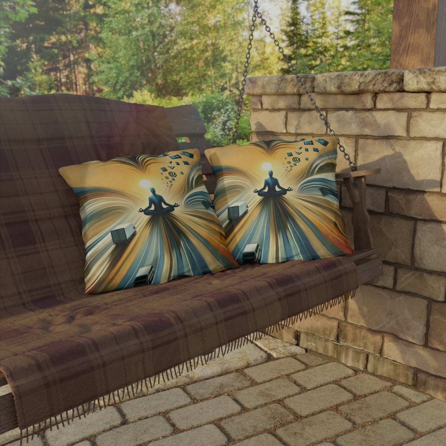 Meditative Commute Flow Outdoor Pillows