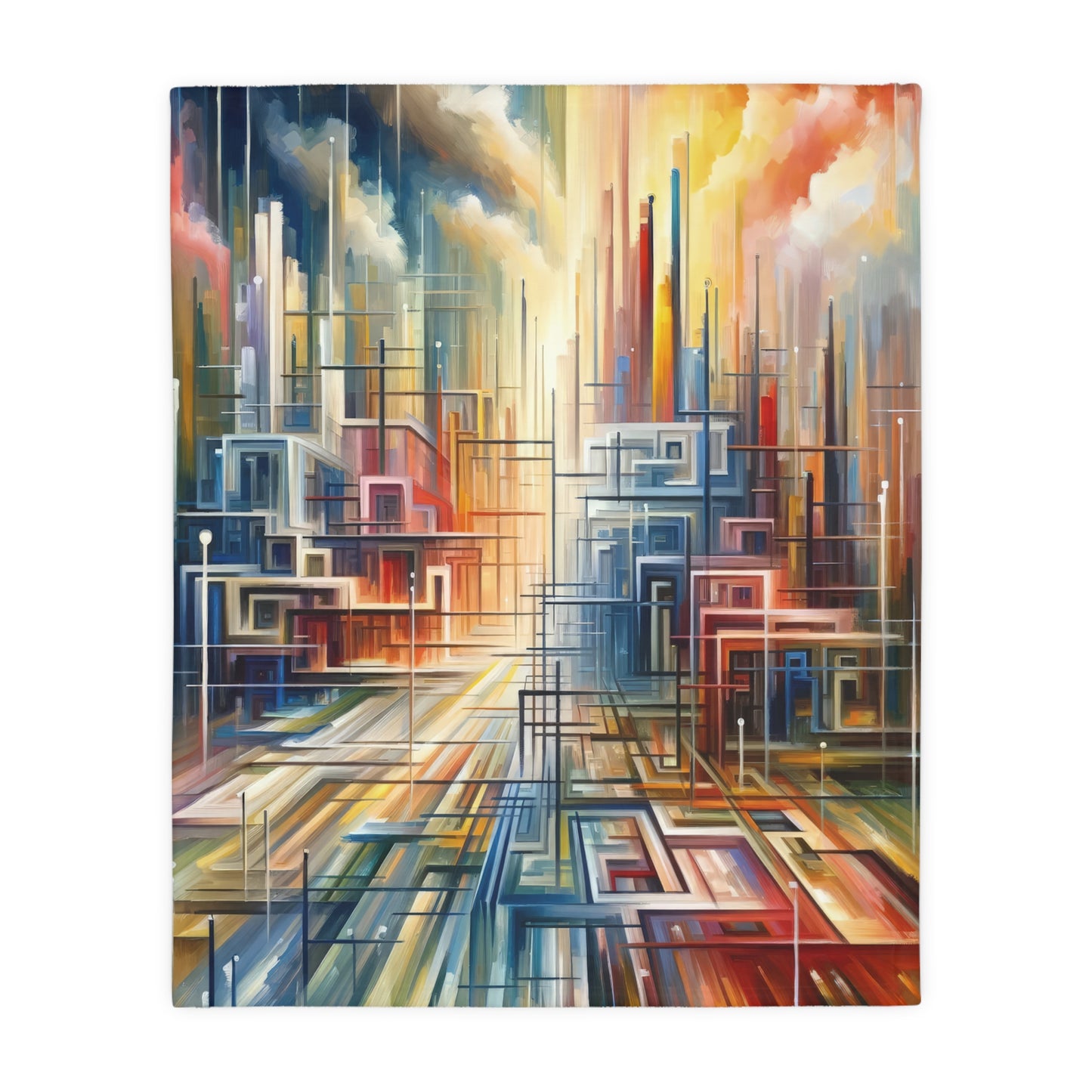 Urban Flow Interconnectedness Velveteen Microfiber Blanket (Two-sided print)