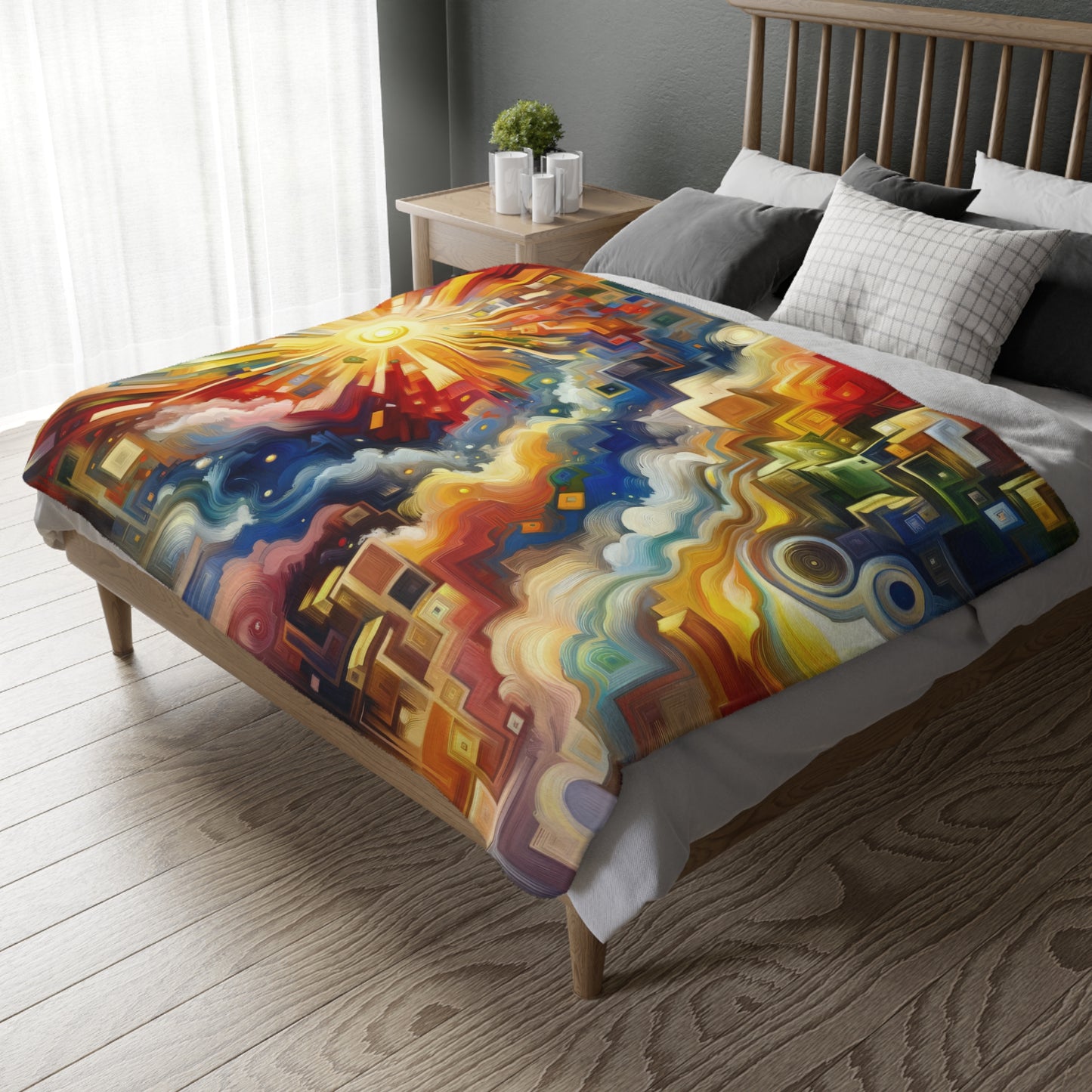 Abundant Resources Burst Velveteen Microfiber Blanket (Two-sided print)