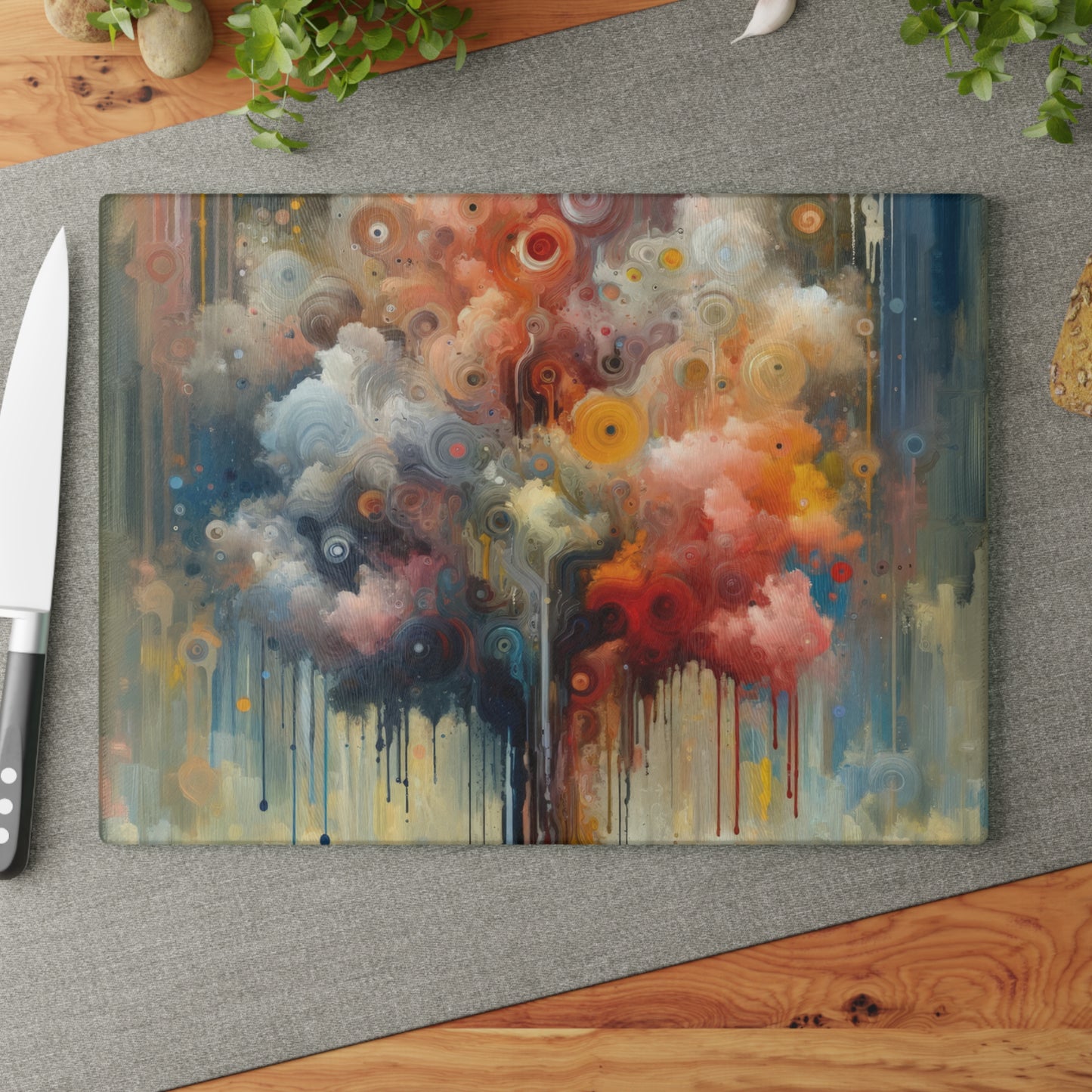 Abstract Beliefs Reflection Glass Cutting Board