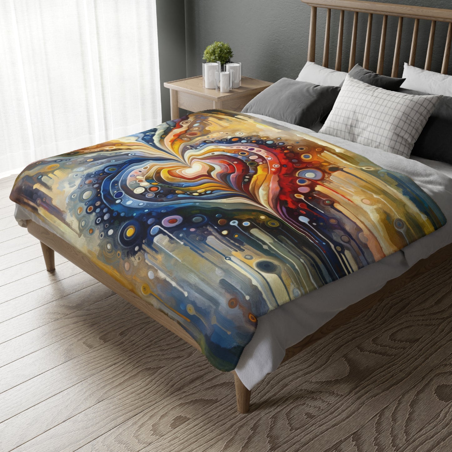 Harmonic Heart Essence Velveteen Microfiber Blanket (Two-sided print)