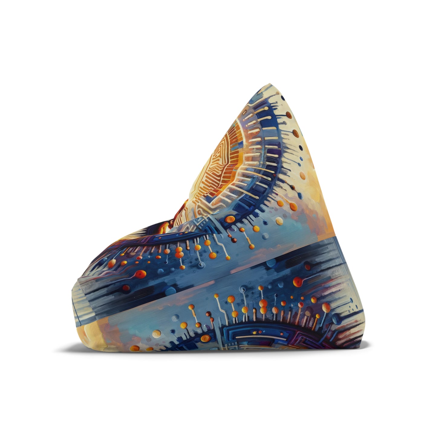 Meditative Technological Fusion Bean Bag Chair Cover