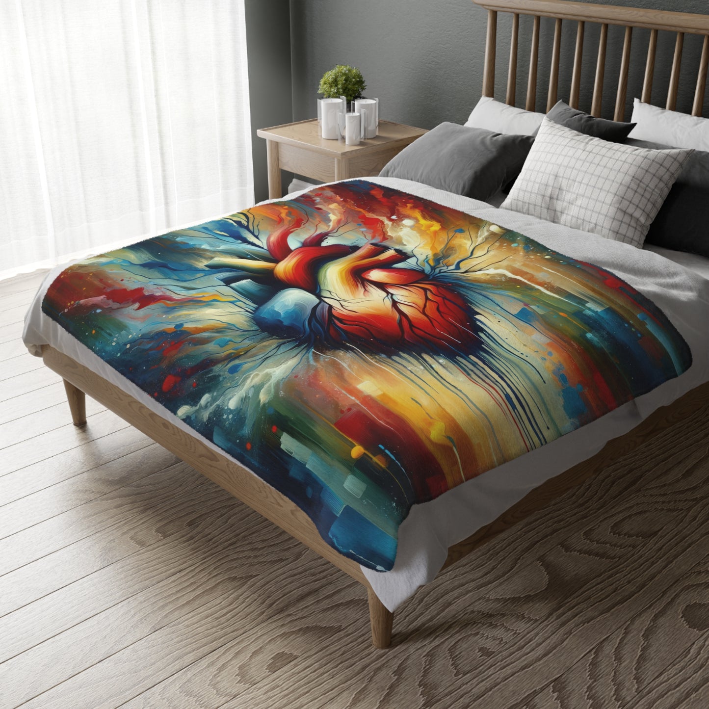Humanity Heart Unveiled Velveteen Microfiber Blanket (Two-sided print)